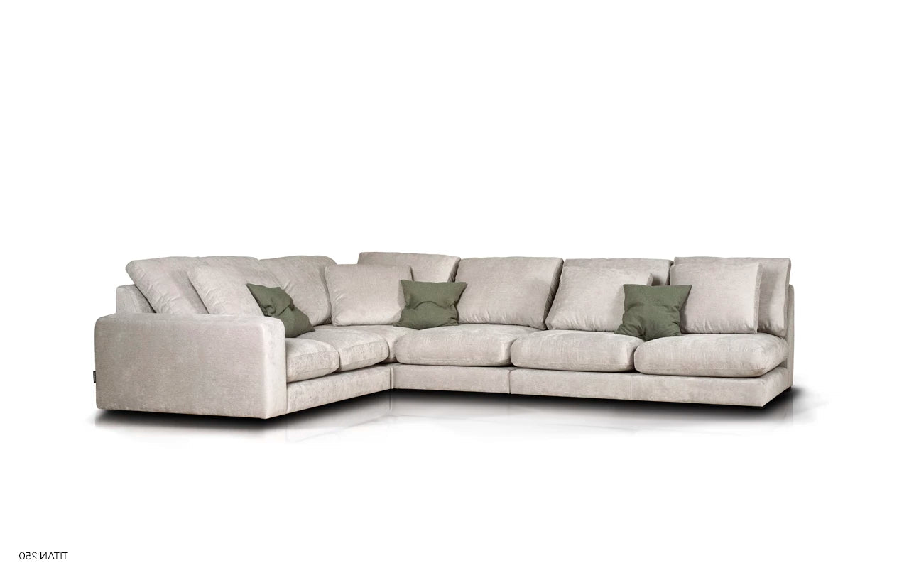 Left-sided modular corner sofa NOOR customizable