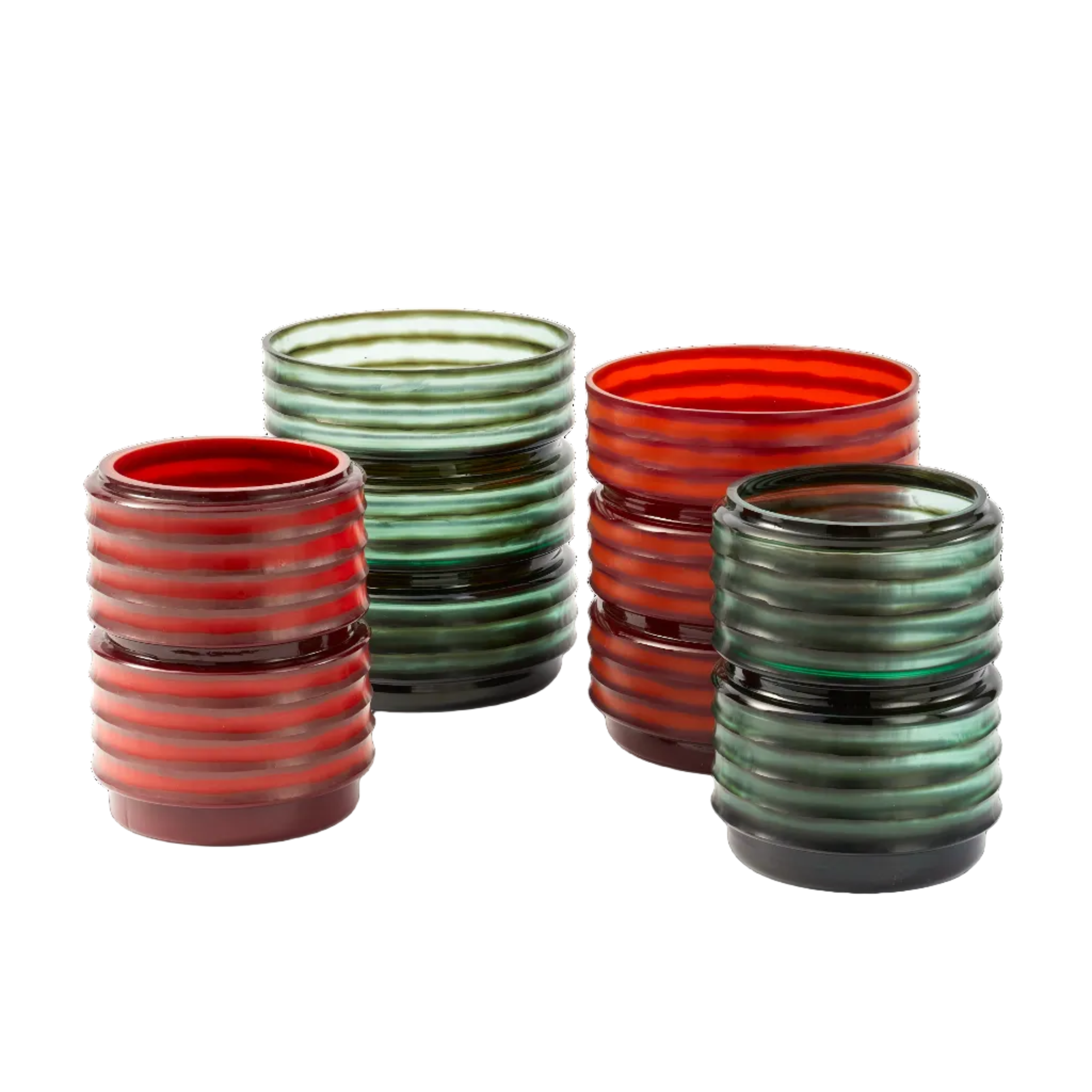 GLASS LAYER Vase red