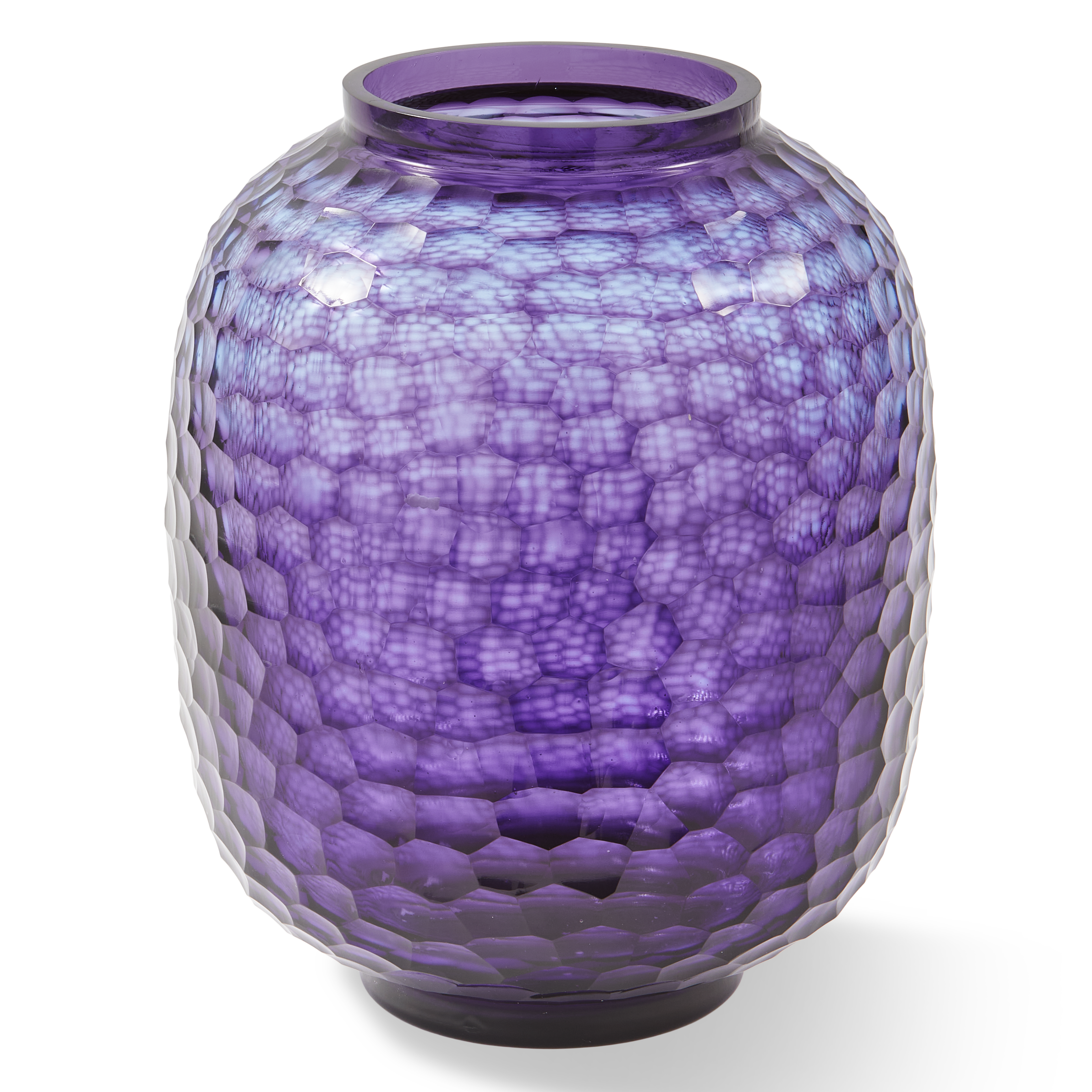 Dark Purple HONEYCOMB Glass Vase