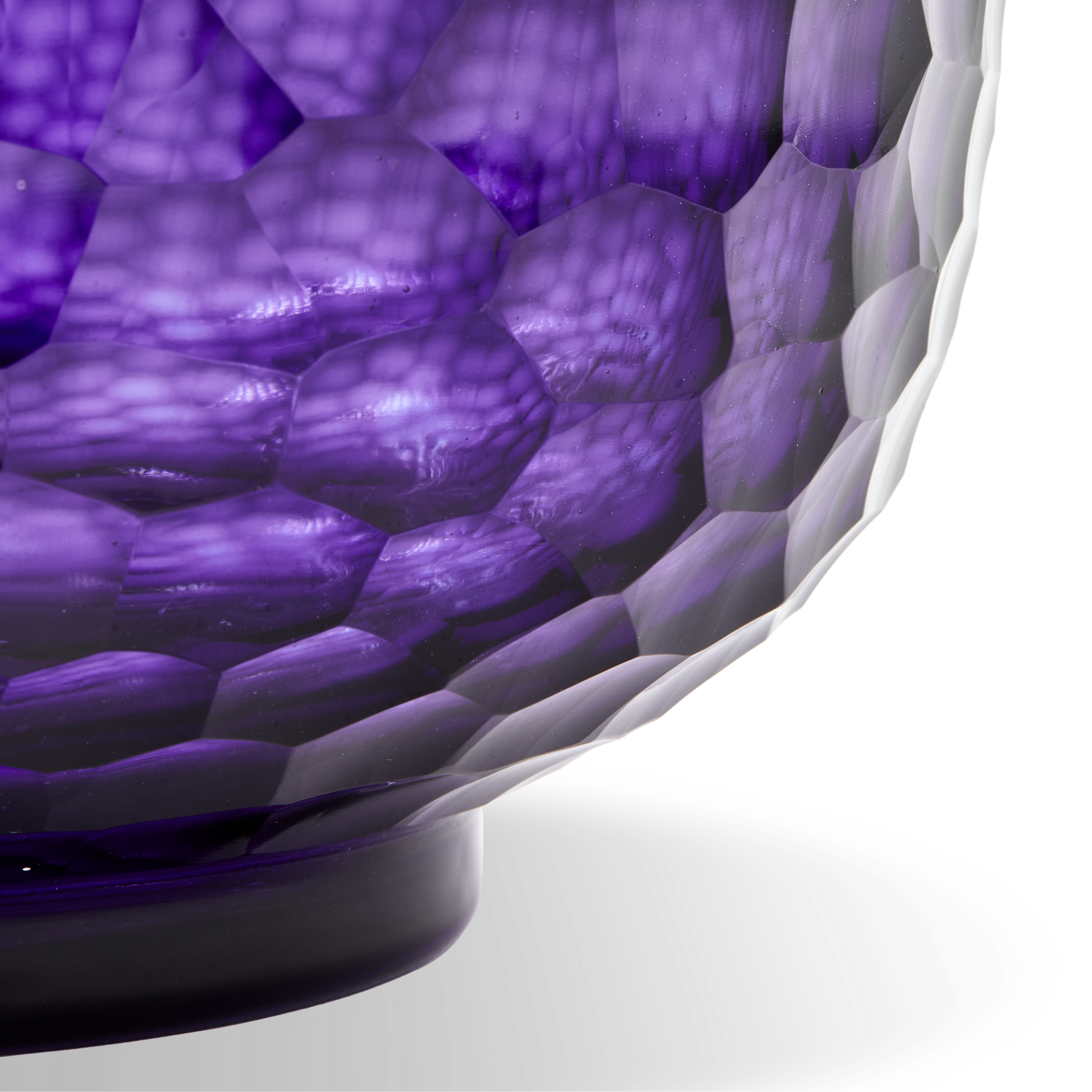 Dark Purple HONEYCOMB Glass Vase