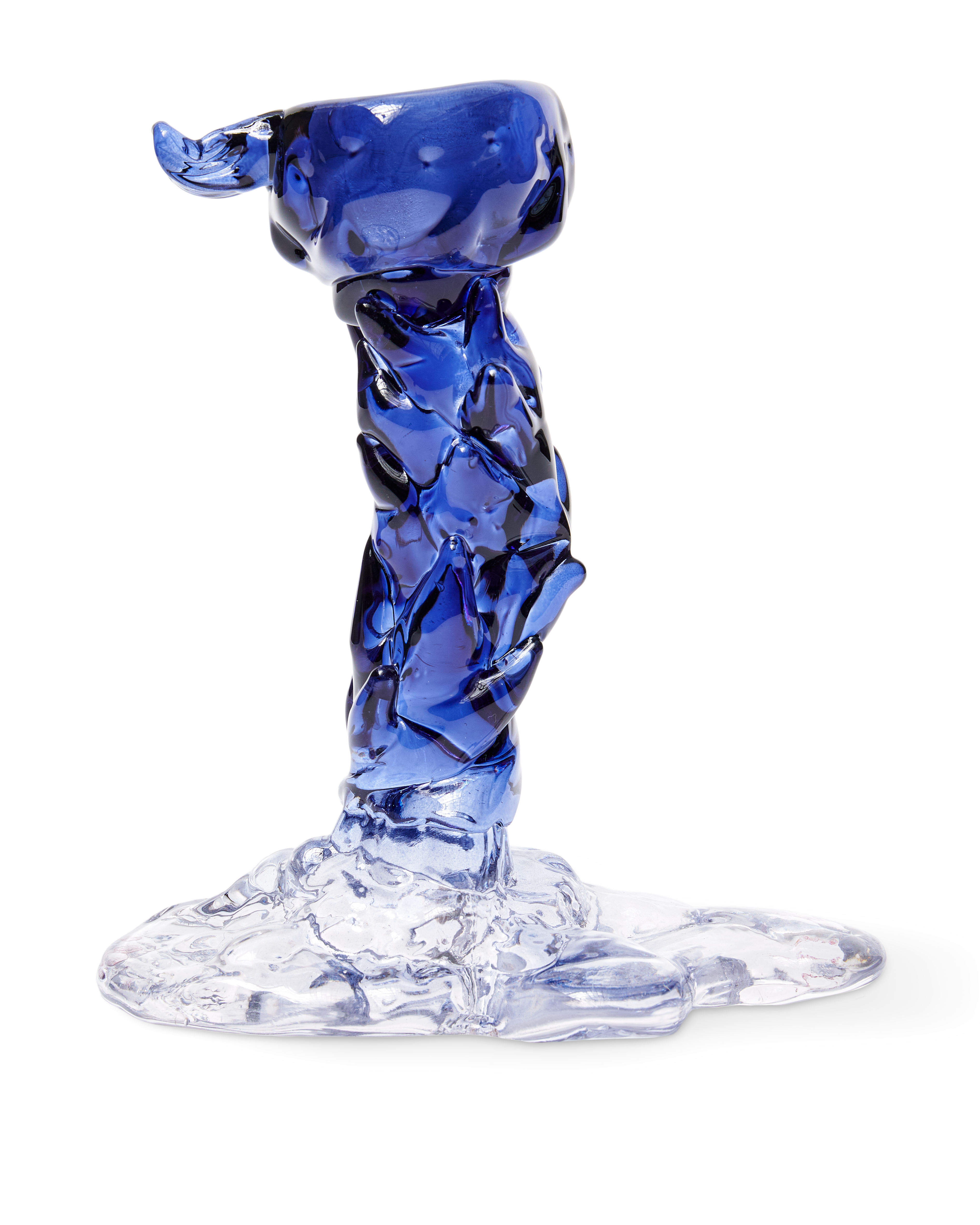 Kerzenhalter GLASS DRIP blau