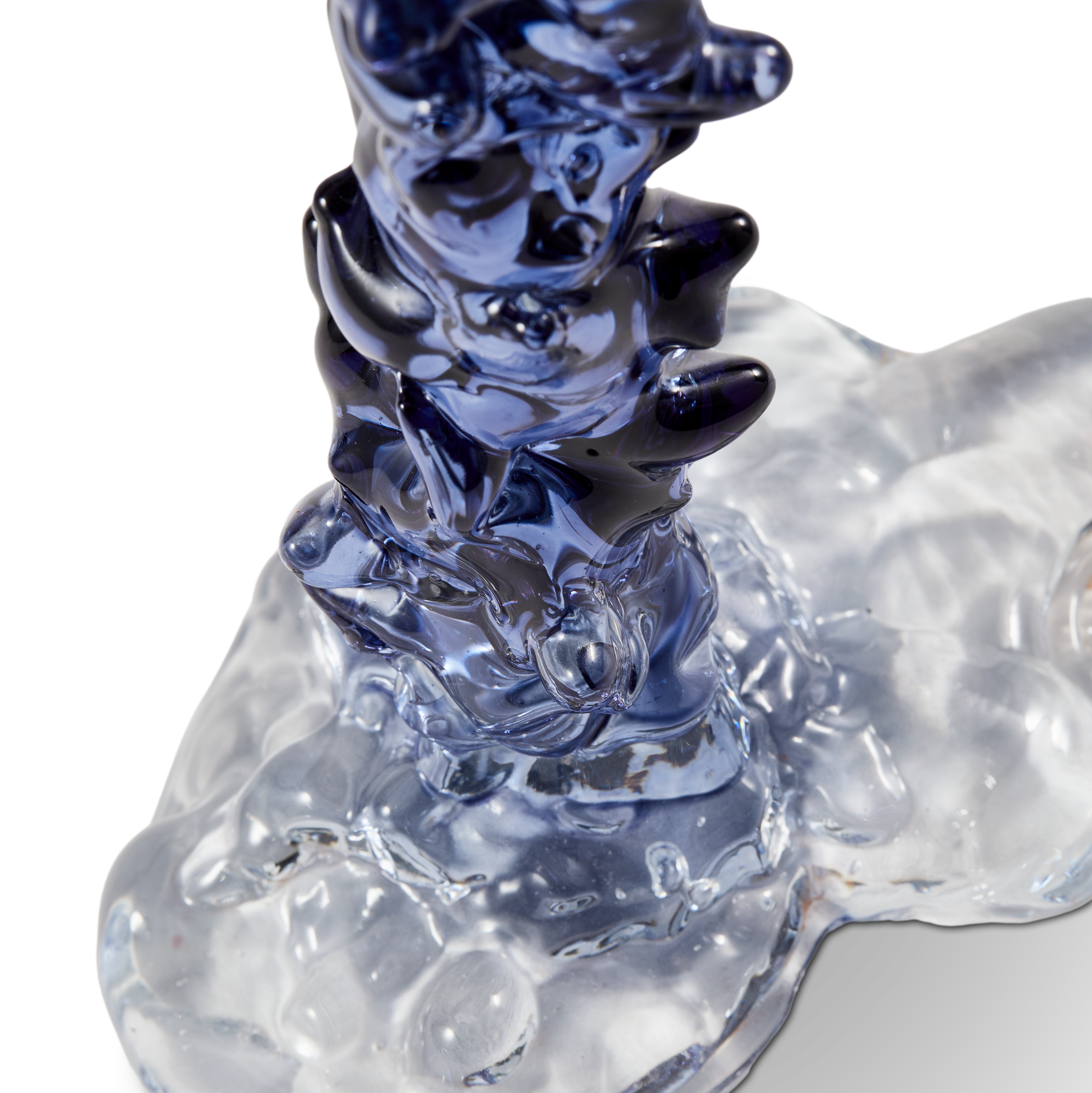 Kerzenhalter GLASS DRIP blau