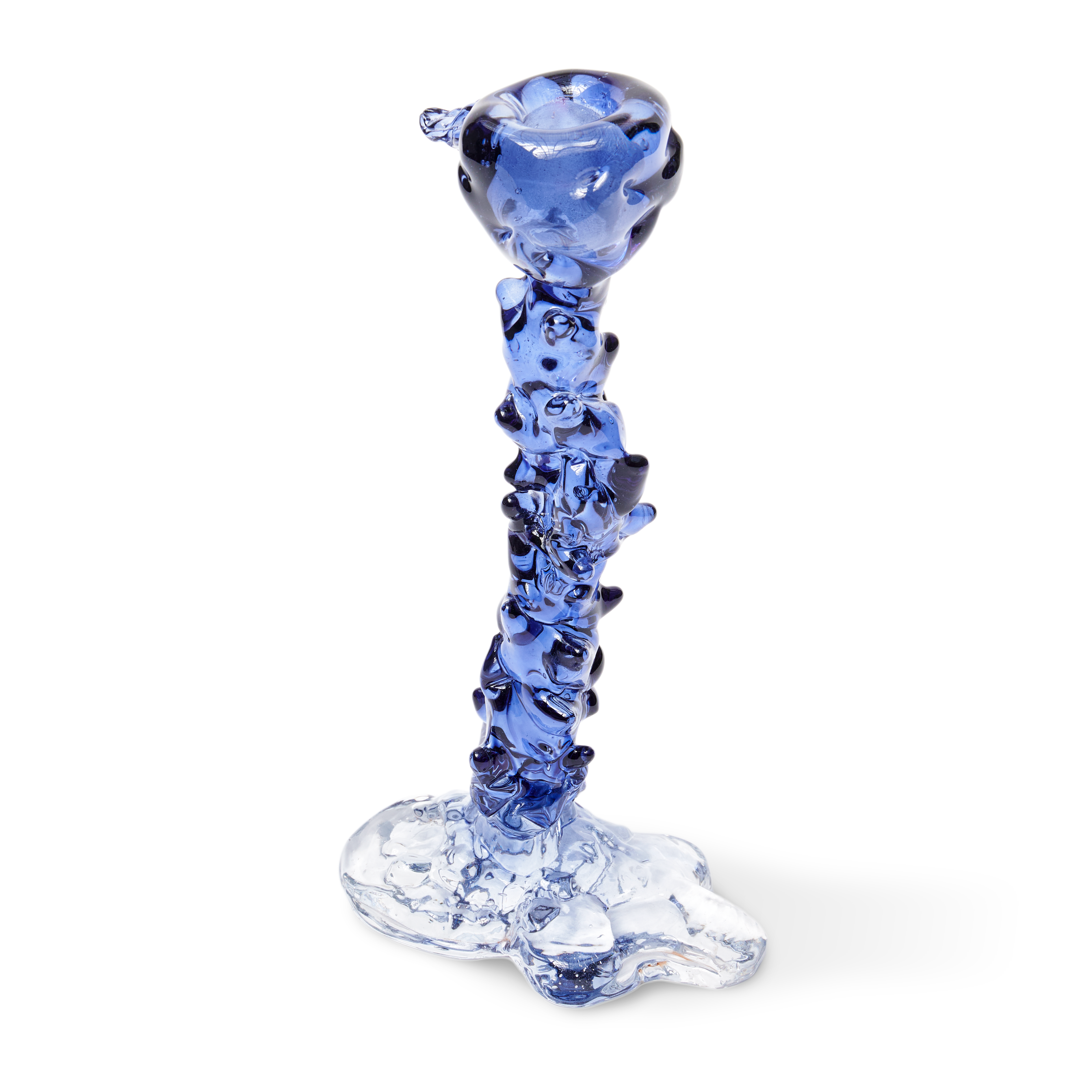 Kerzenhalter GLASS DRIP blau