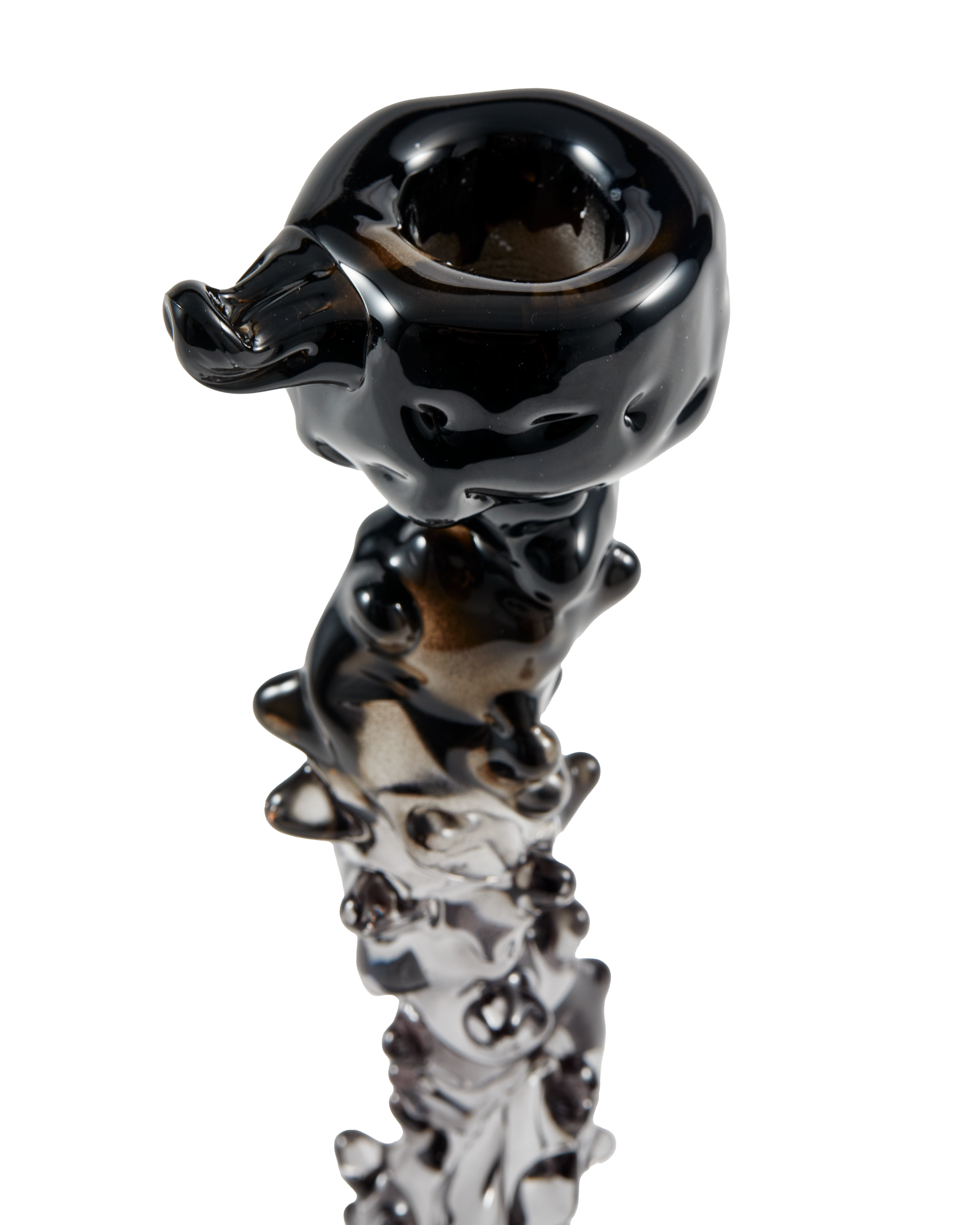 Świecznik GLASS DRIP czarny