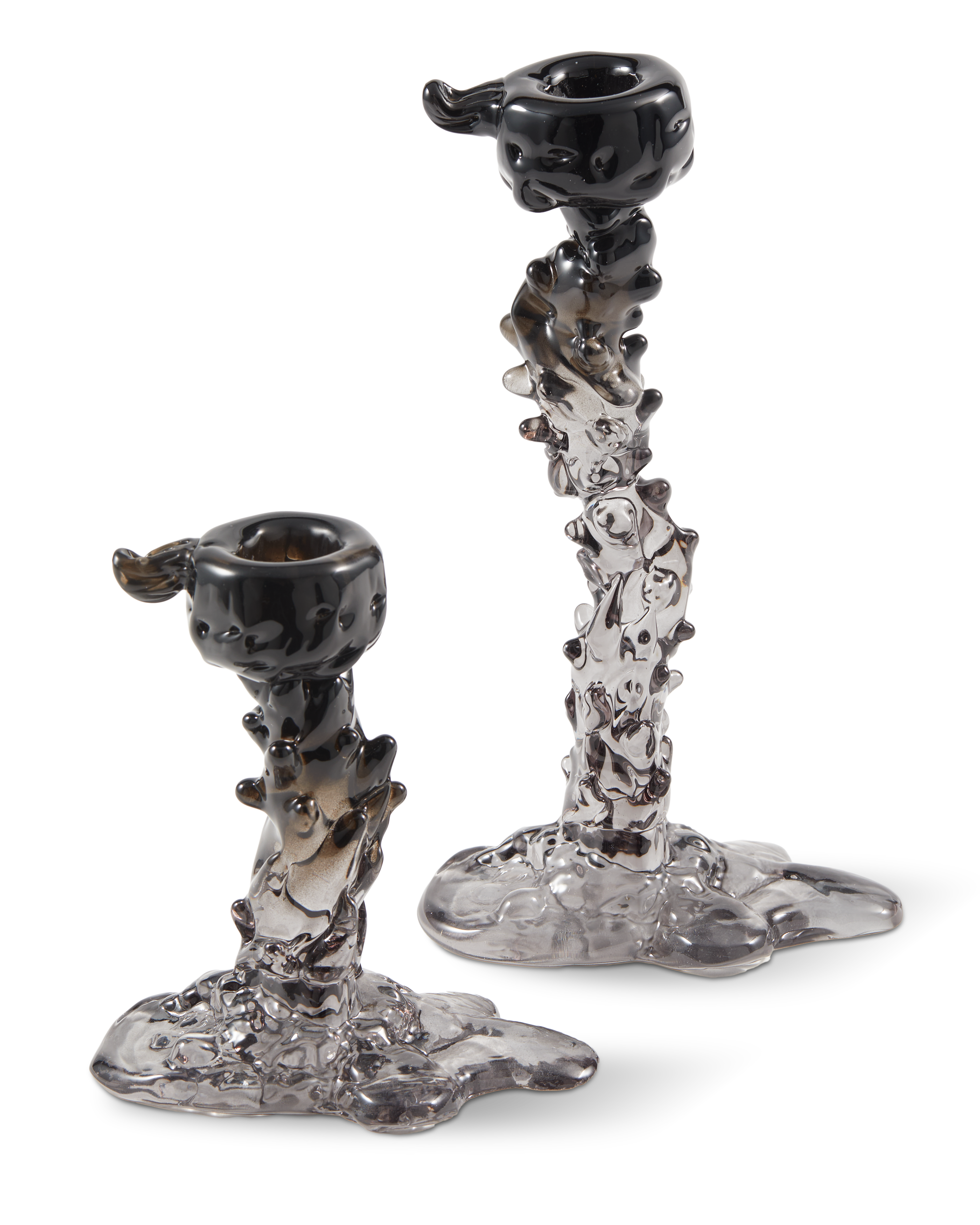 Świecznik GLASS DRIP czarny