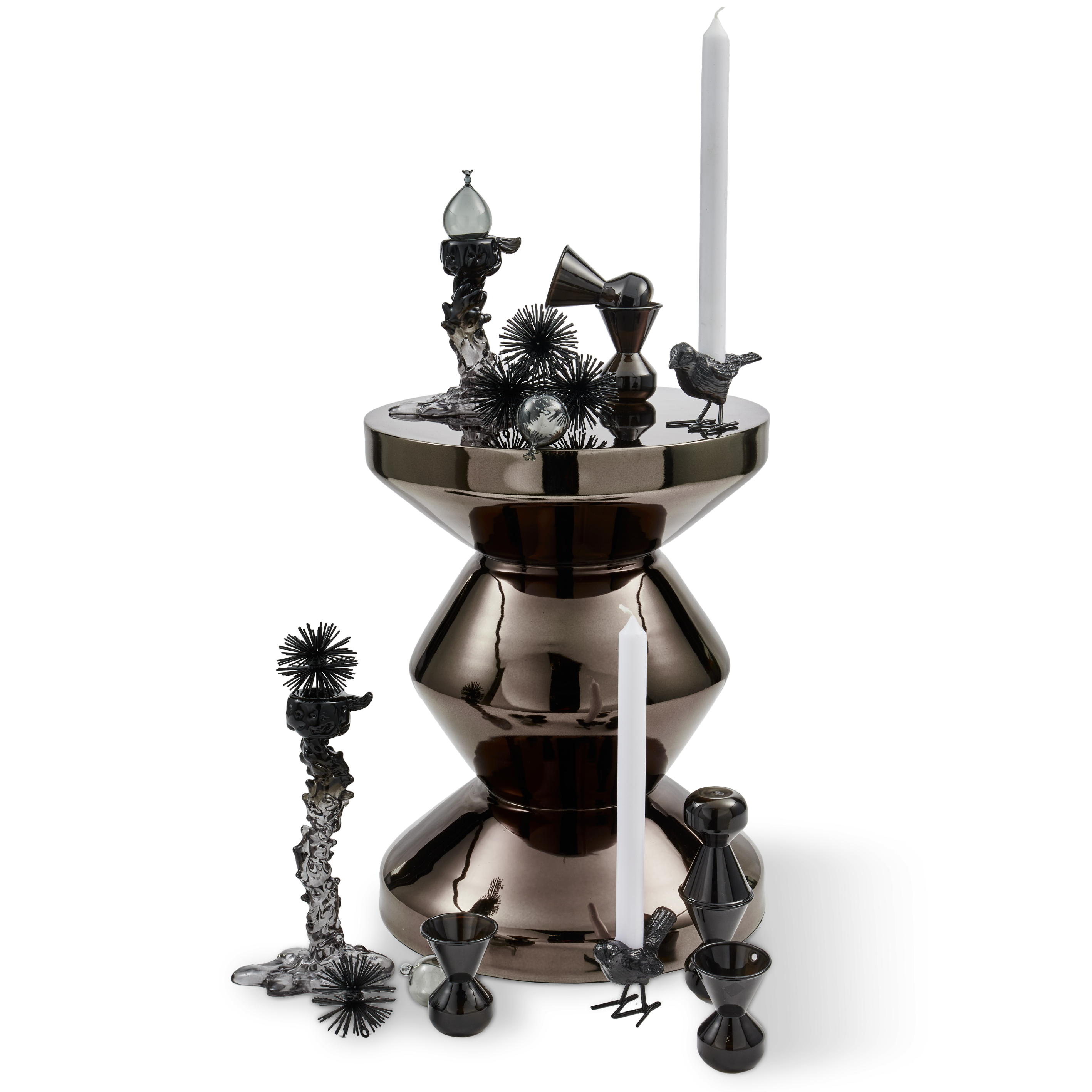 Świecznik GLASS DRIP czarny