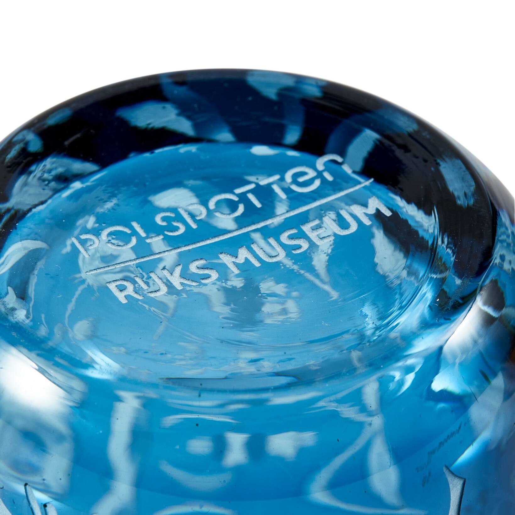 Zestaw szklanek SCATTERED FLOWERS niebieski z piaskowanym wzorem