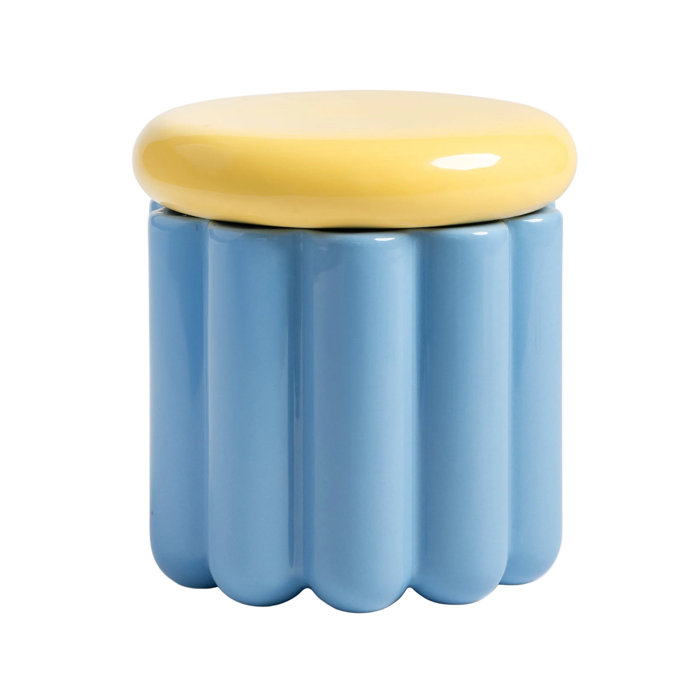 CHARLO container blue with yellow lid
