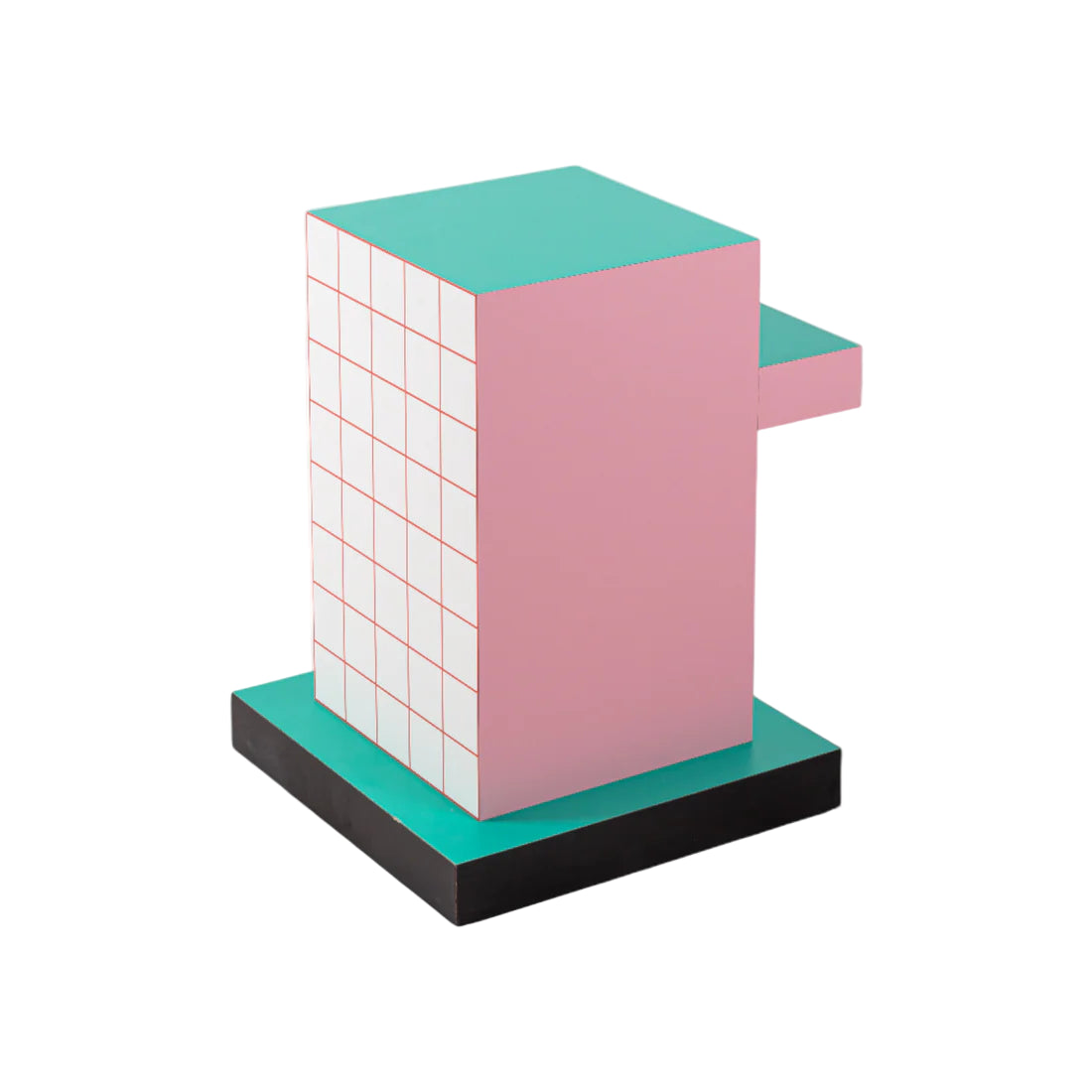 Stolik boczny SUPERSIDE RED GRID biały z różowym i zielonym