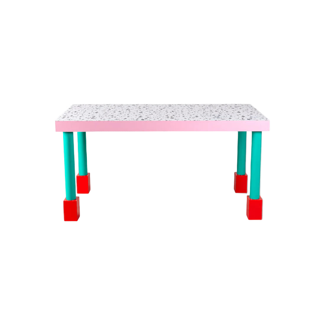 Stół SUPERTABLE TERRAZZO różowy z turkusowym