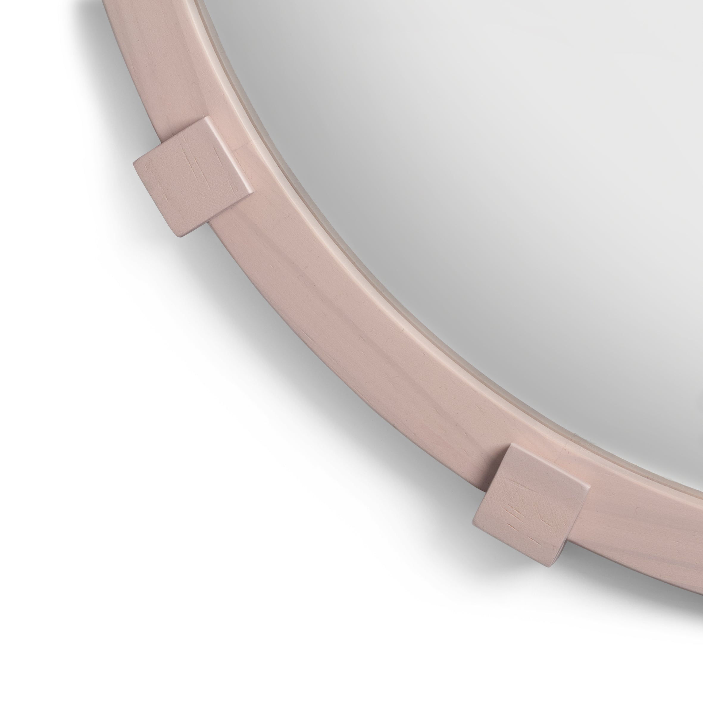 Rundes Spiegel CHUNK rosa Holz