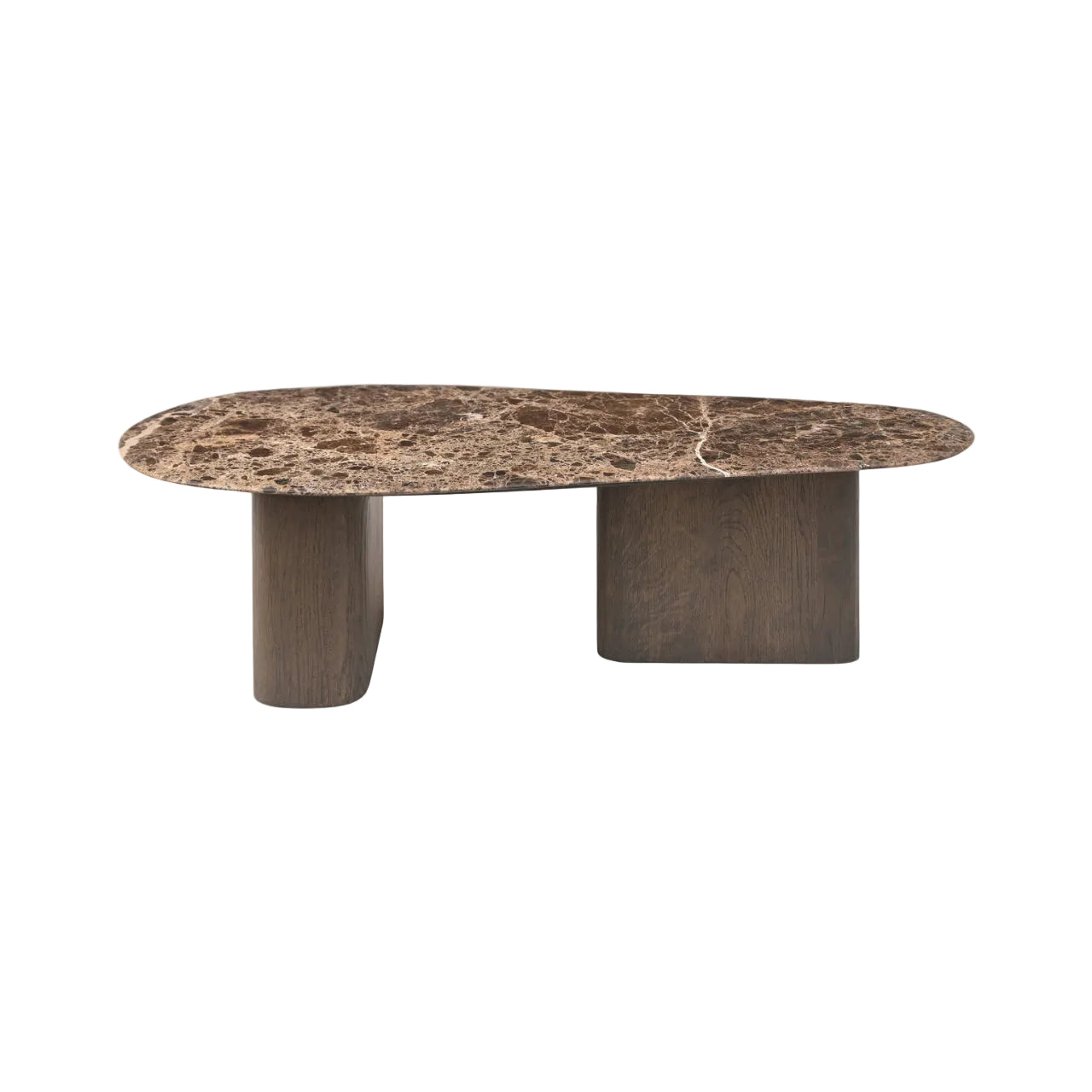 CASTELLO Coffee Table Set in Brown with Marble Top