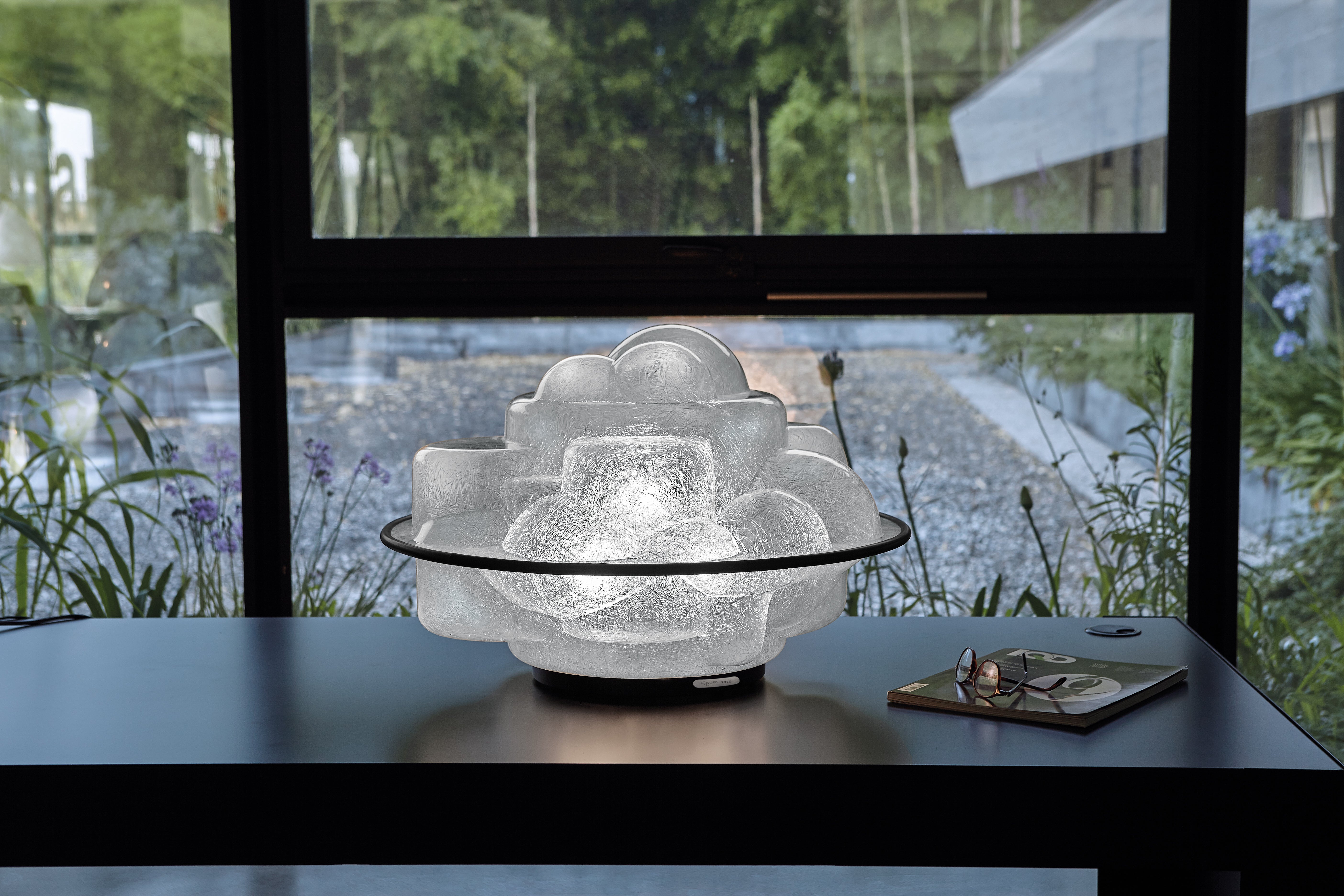 Tischlampe PROFITEROLLE transparent mit Schwarz