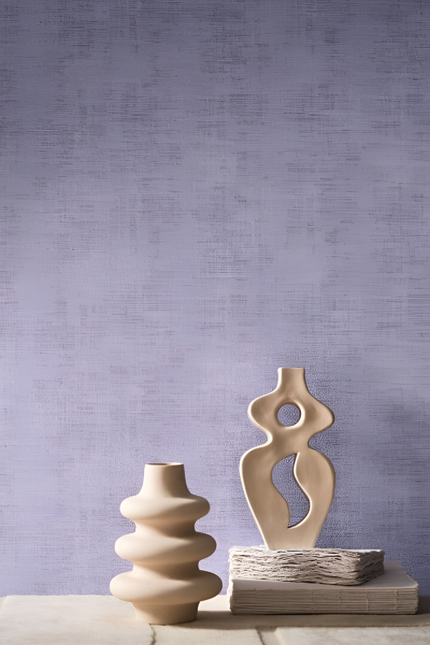 Structural wallpaper imitating worn canvas JOHARA - MARRON GLACE dark beige