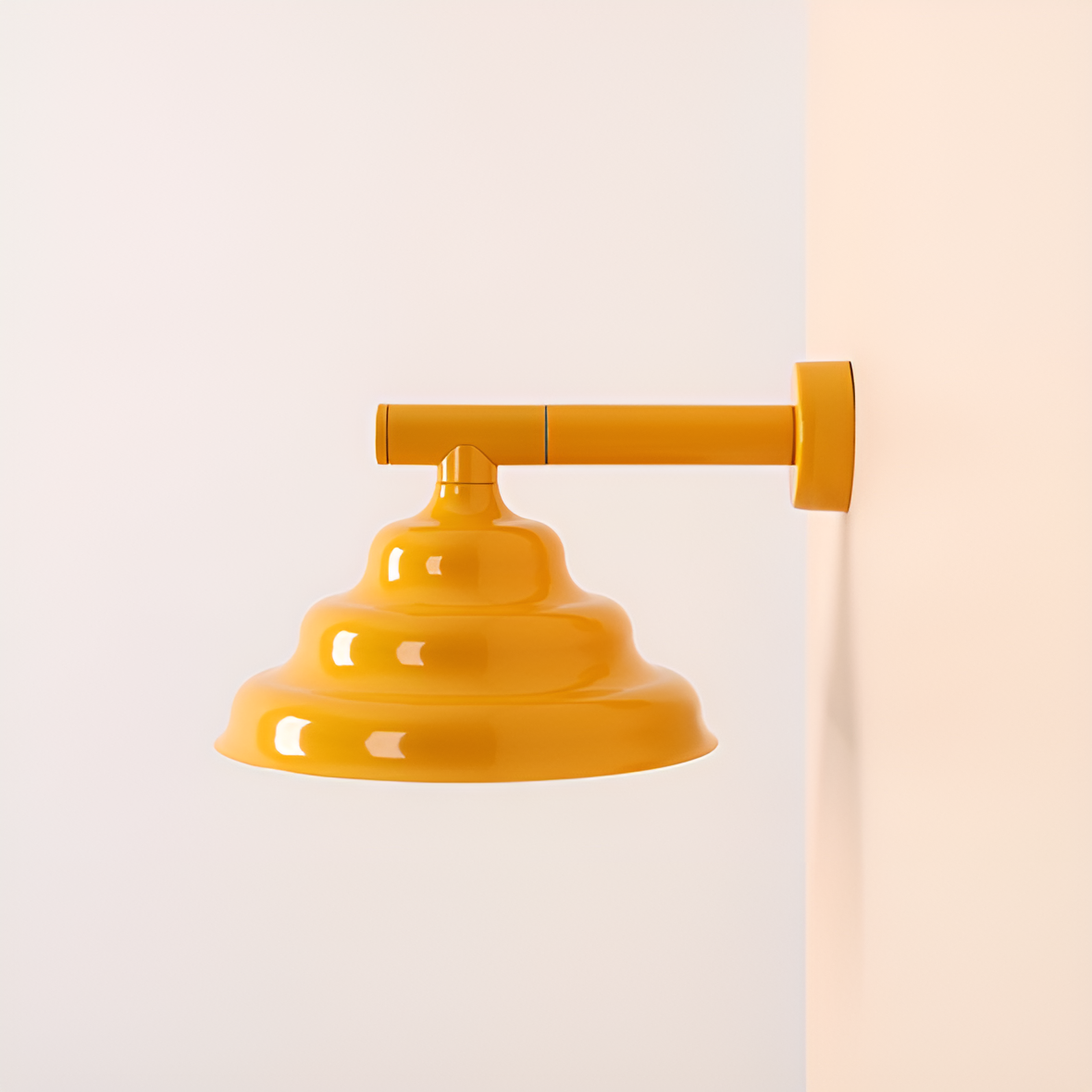 Yellow wave wall lamp