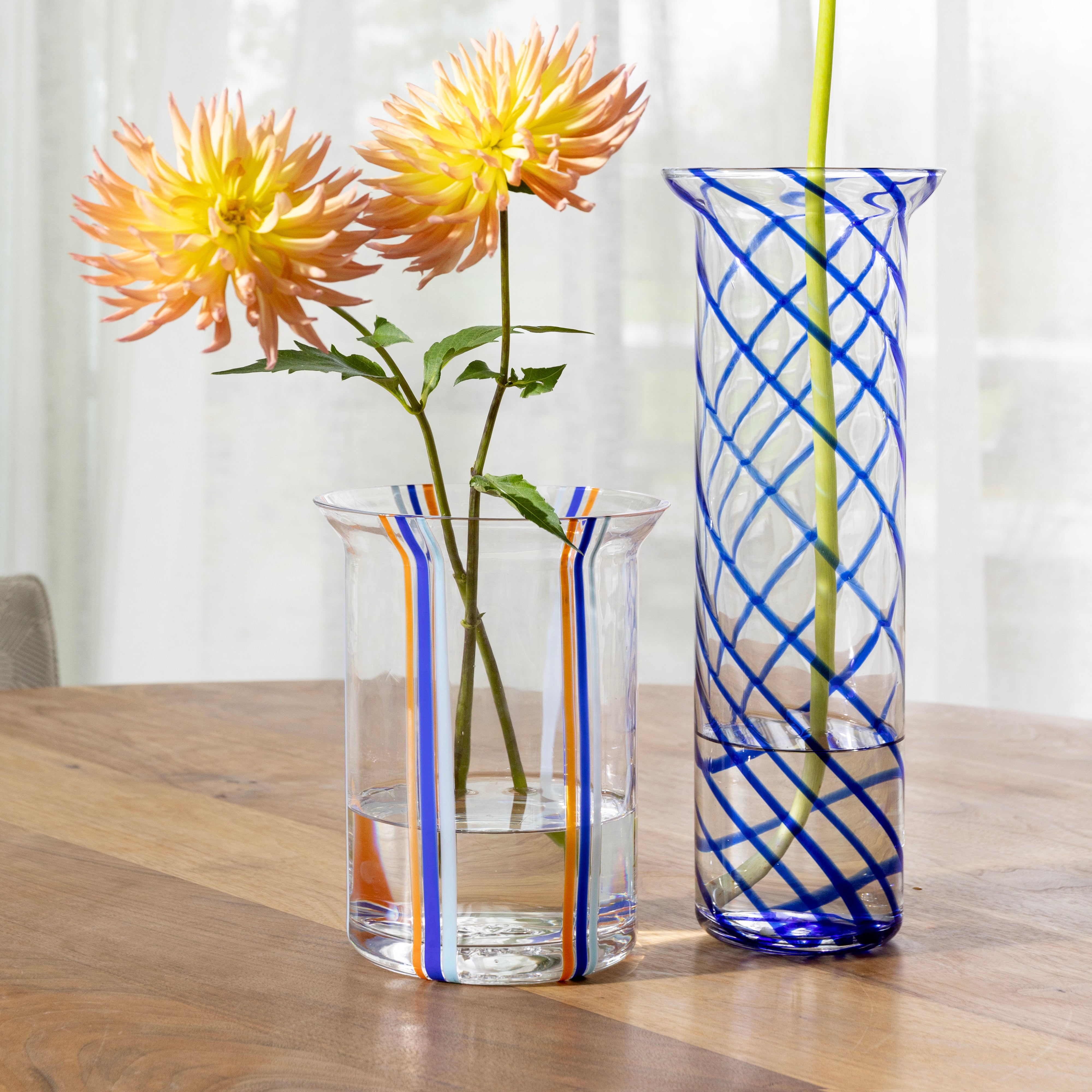 YOGU SPIRAL vase blue glass