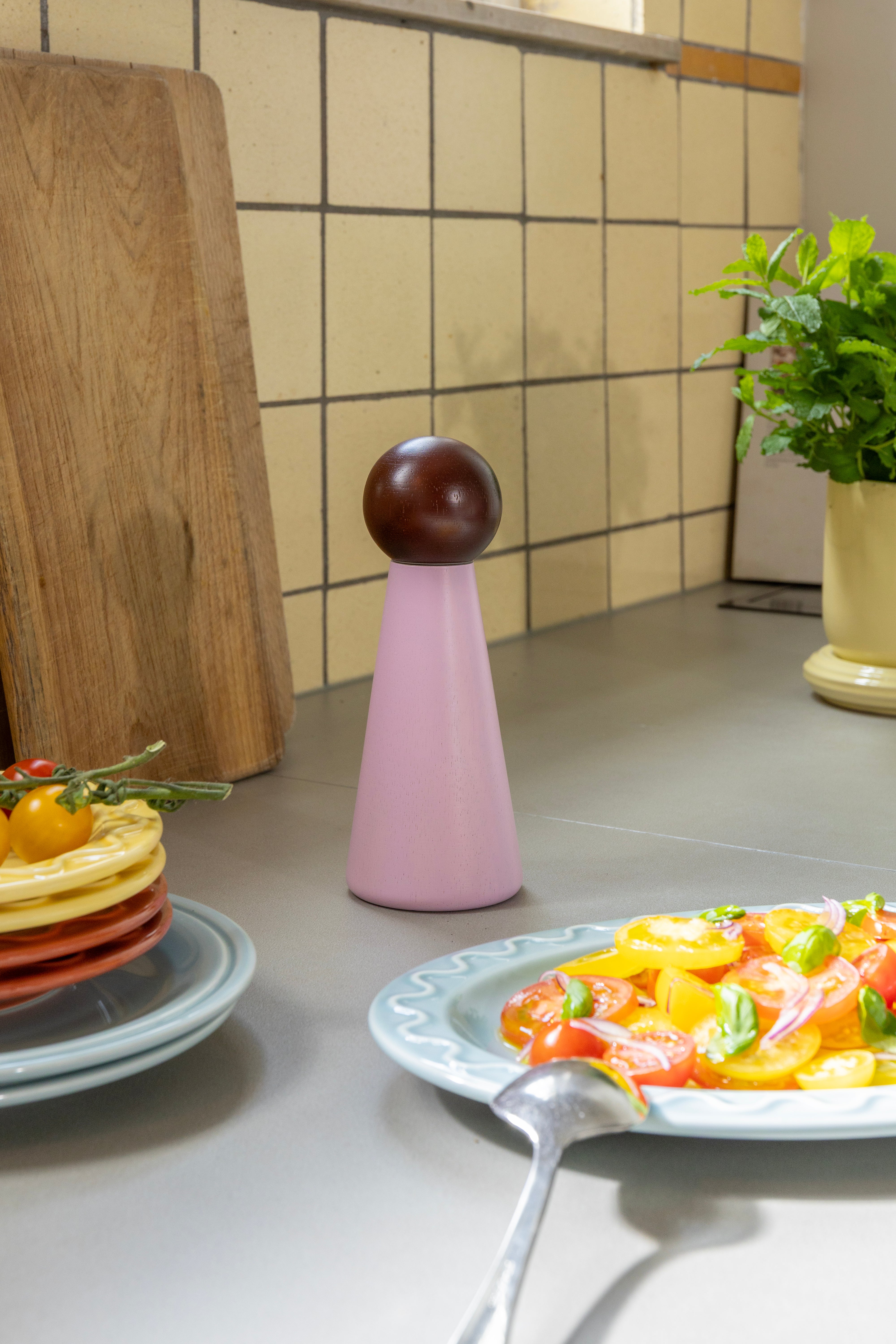 Młynek do przypraw HALMA LARGE różowy z burgundowym