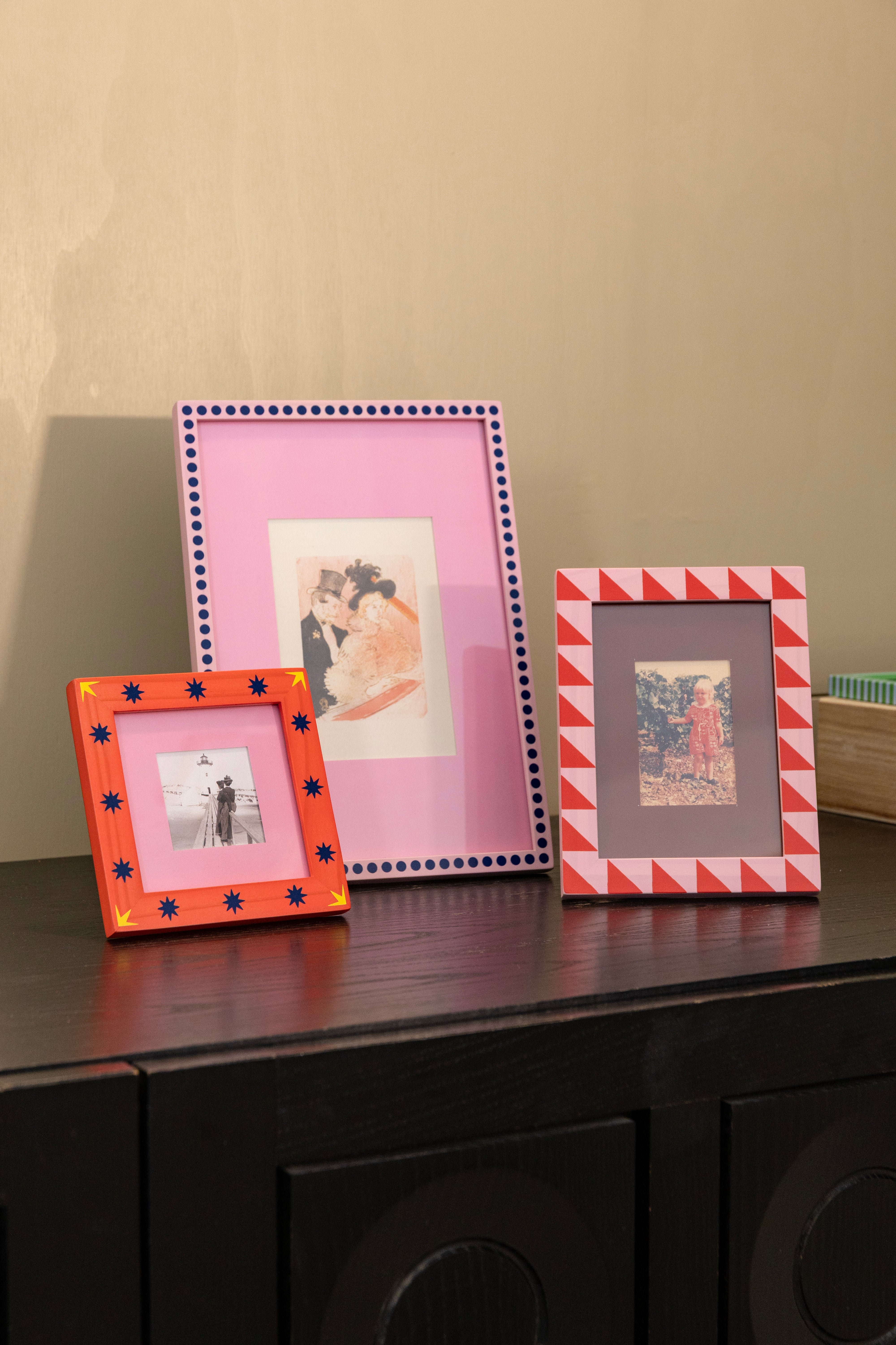 PATCH photo frame pink with blue