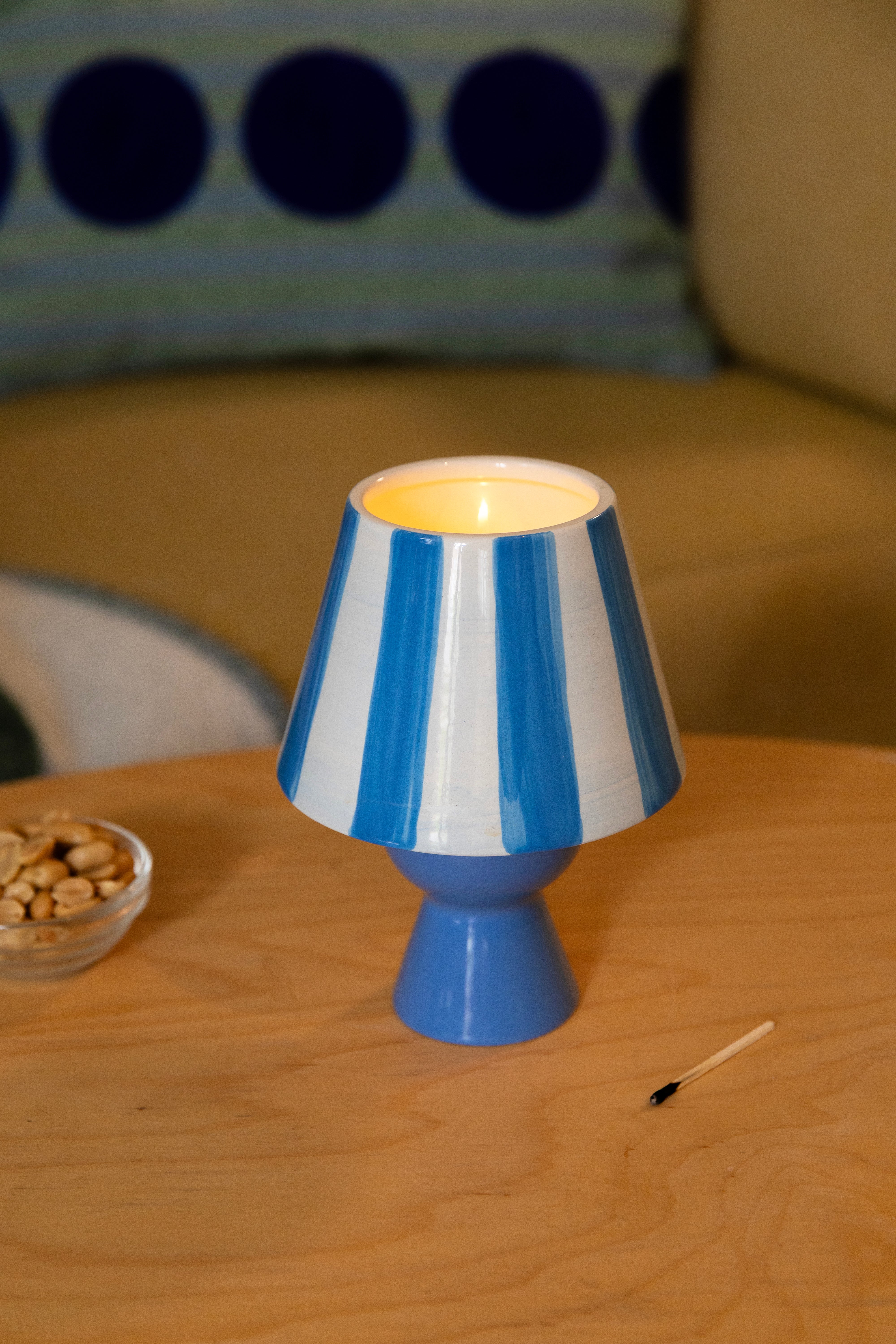 Świecznik na tealight CANTINE niebieski z białym