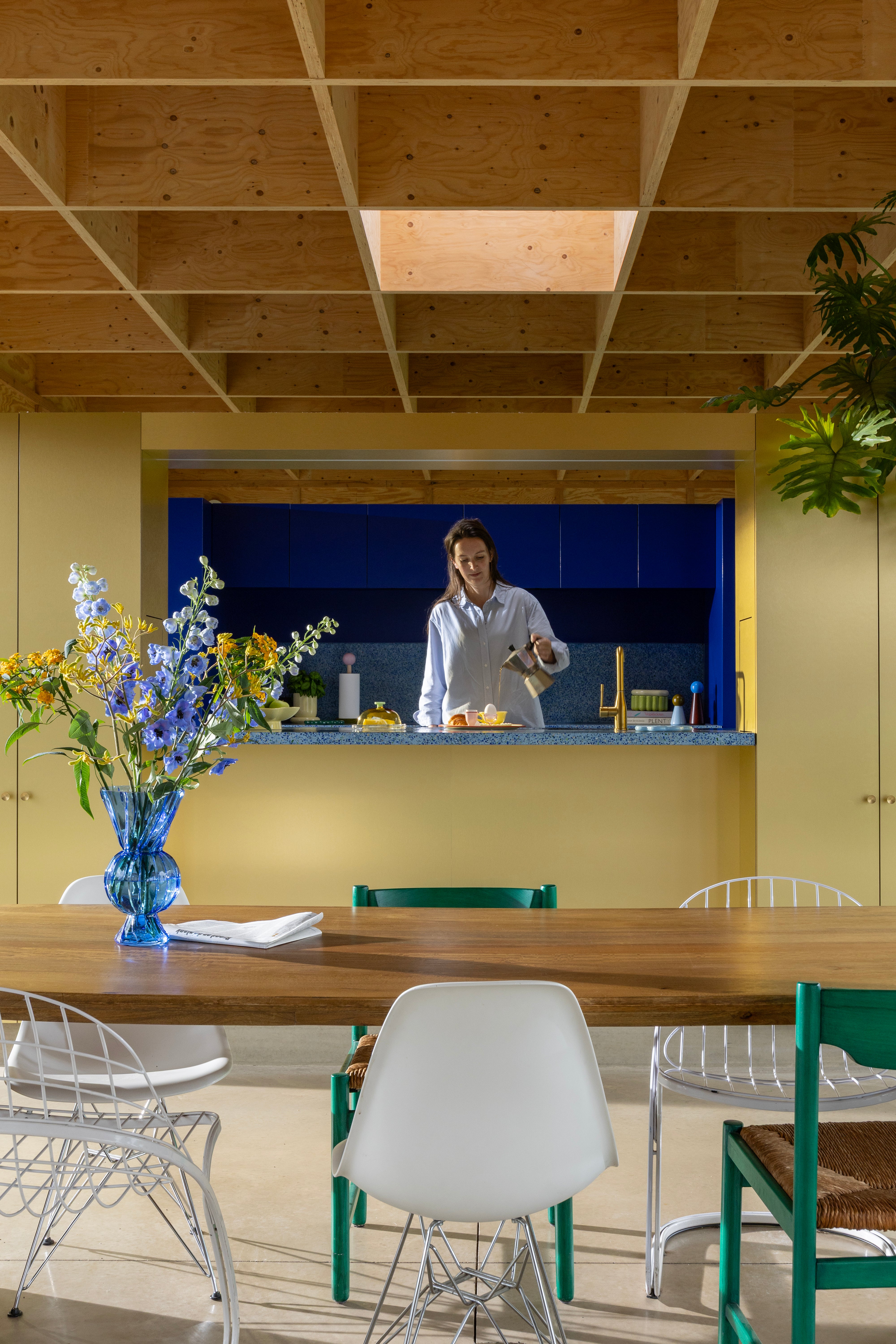 Wazon RHOMBIC niebieskie szkło