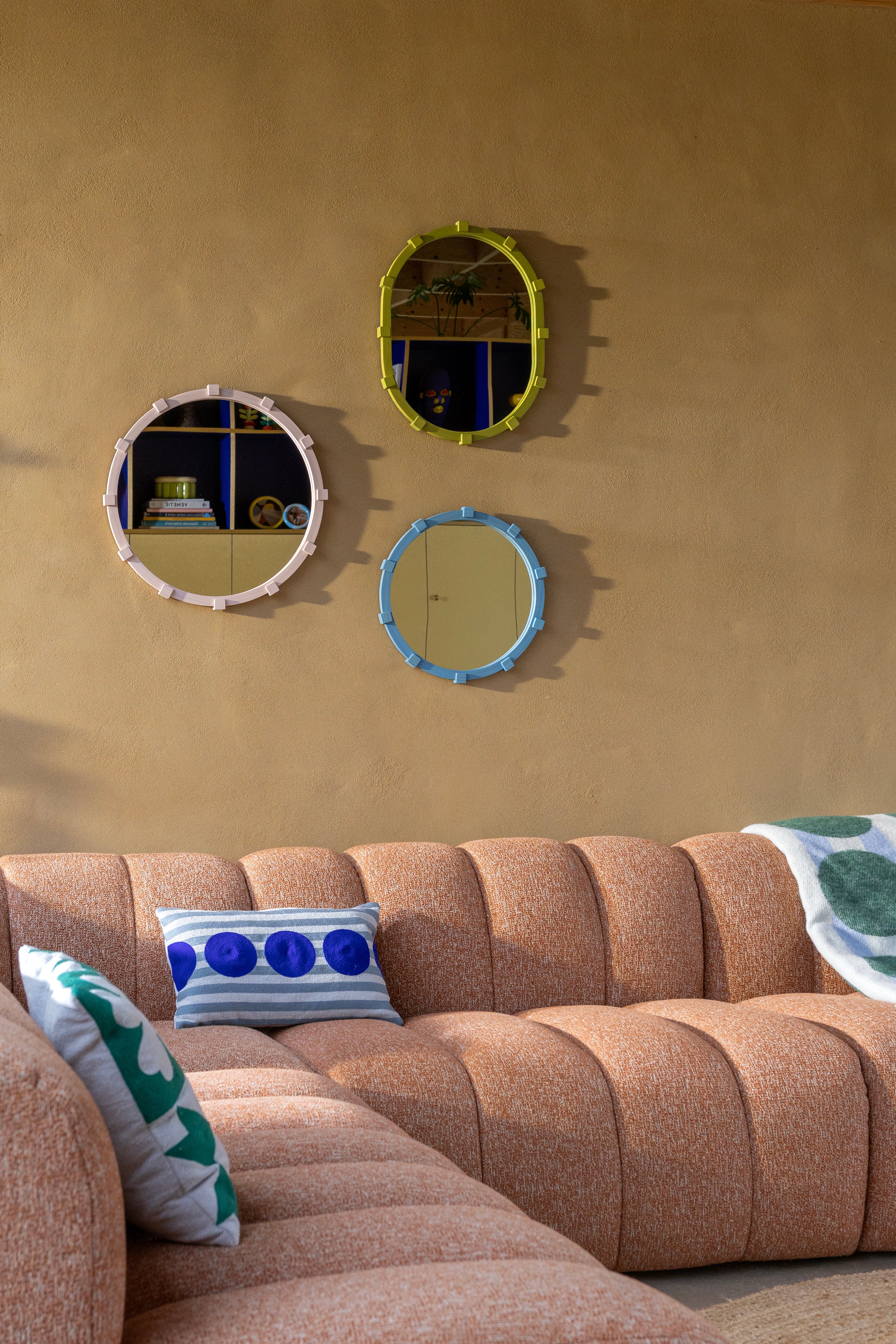 Poszewka na poduszkę DOT niebieski z białym