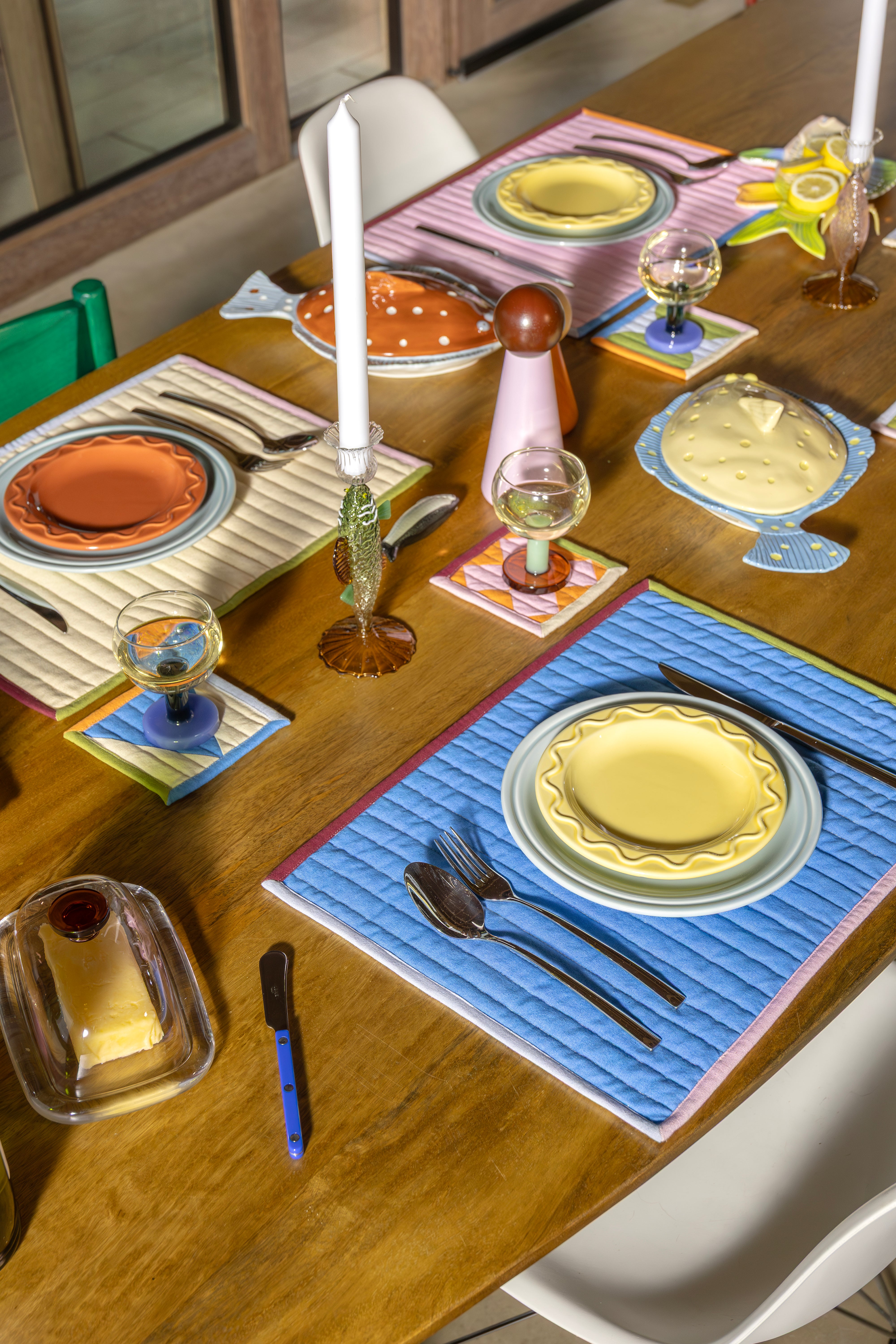 Zestaw podkładek stołowych STITCH kolorowy