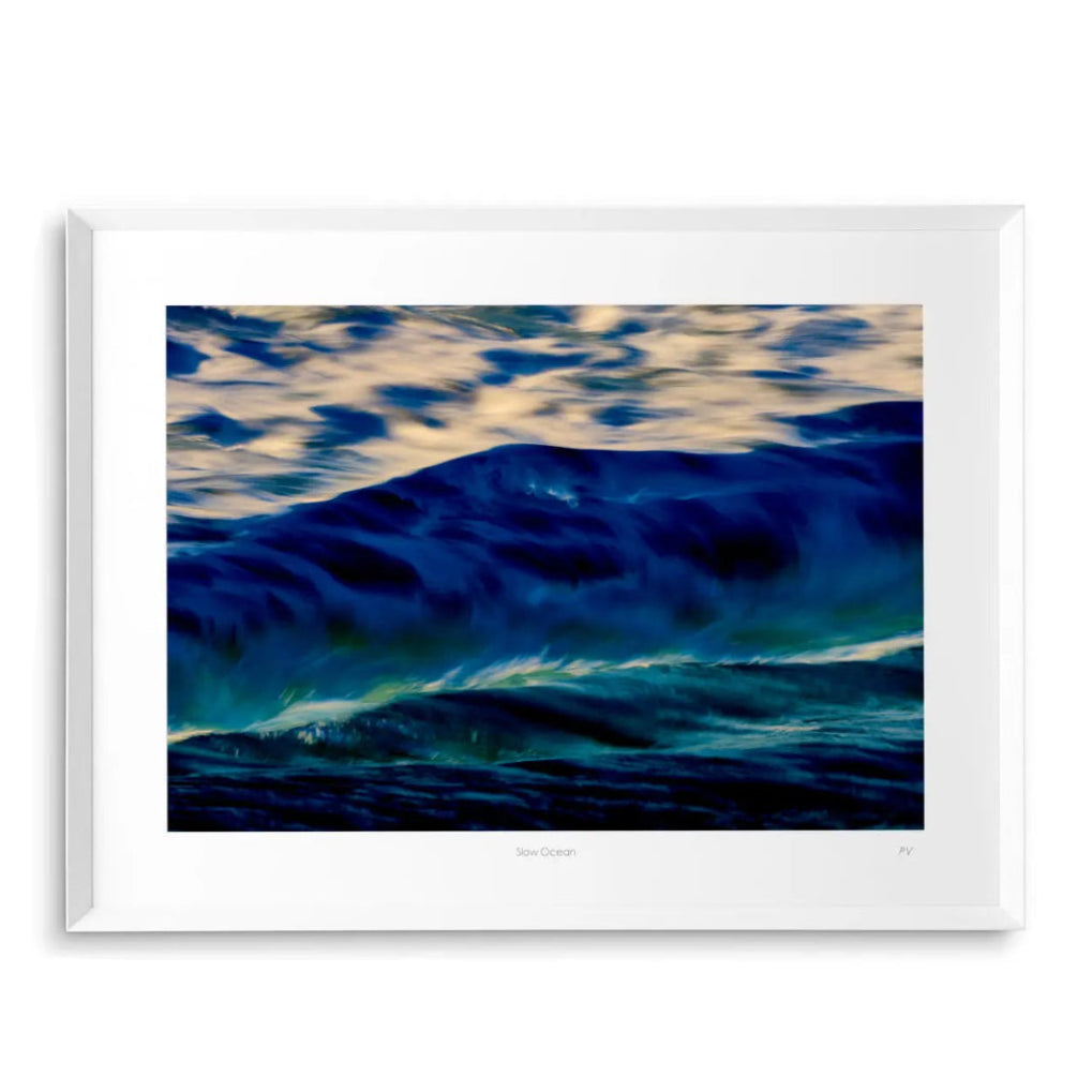 Grafika w ramie SLOW OCEAN odcienie niebieskiego