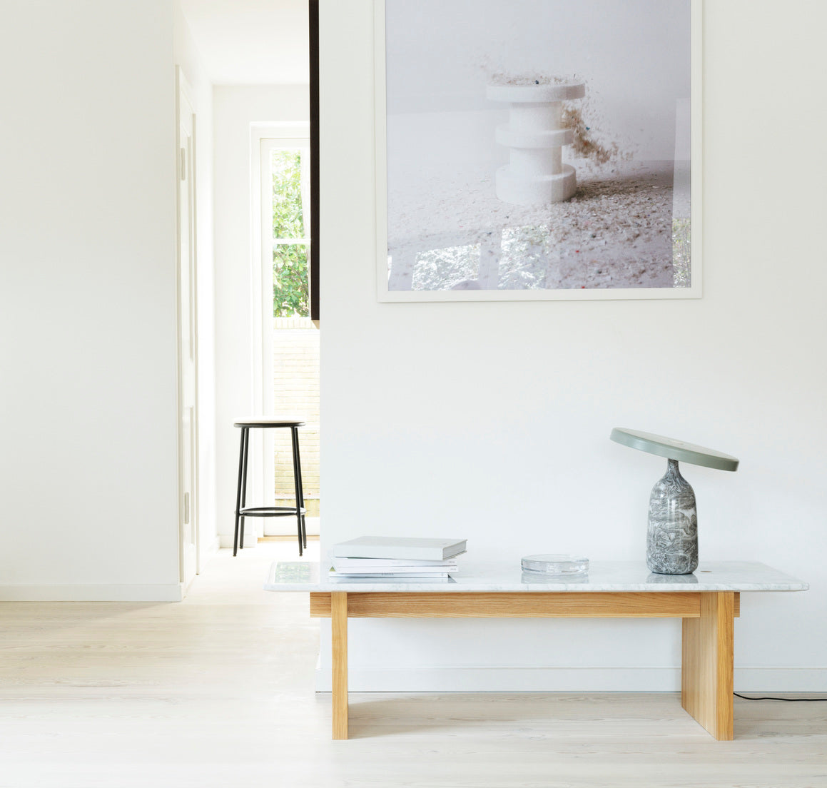 Solid white coffee table