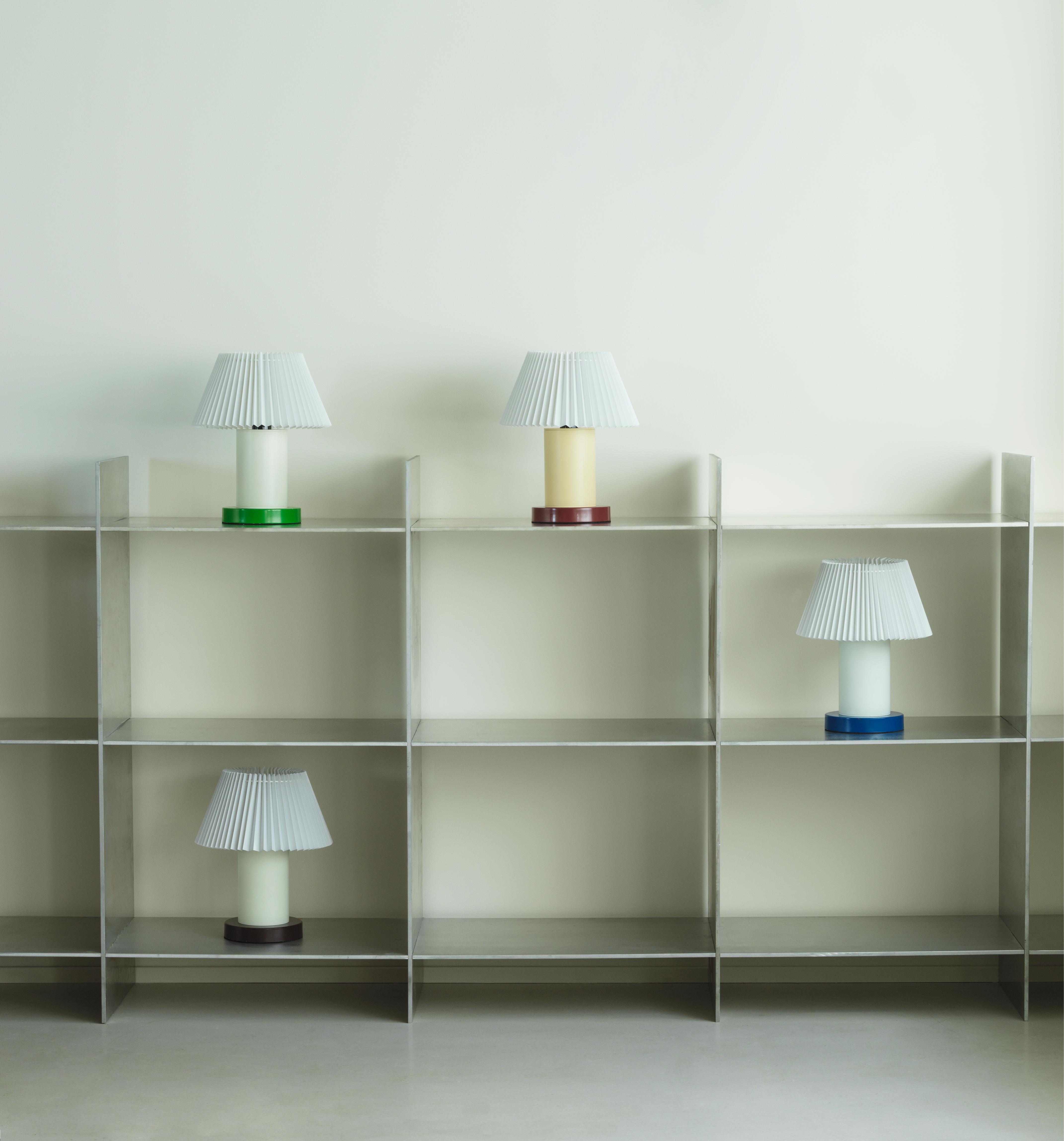Lampa stołowa CELLU biały z zieloną podstawą