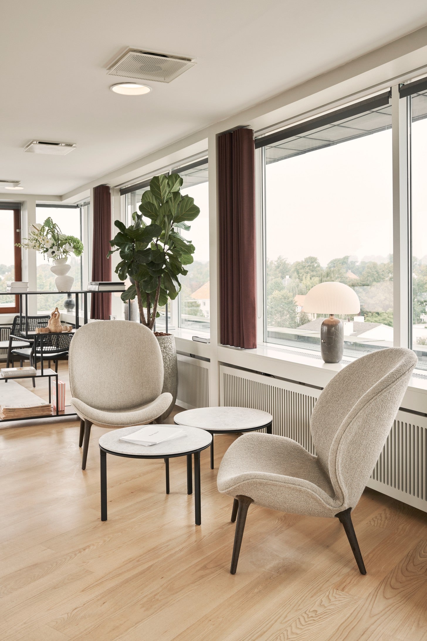 Lodge Armchair in Brown Sheepskin with Dark Oak Base