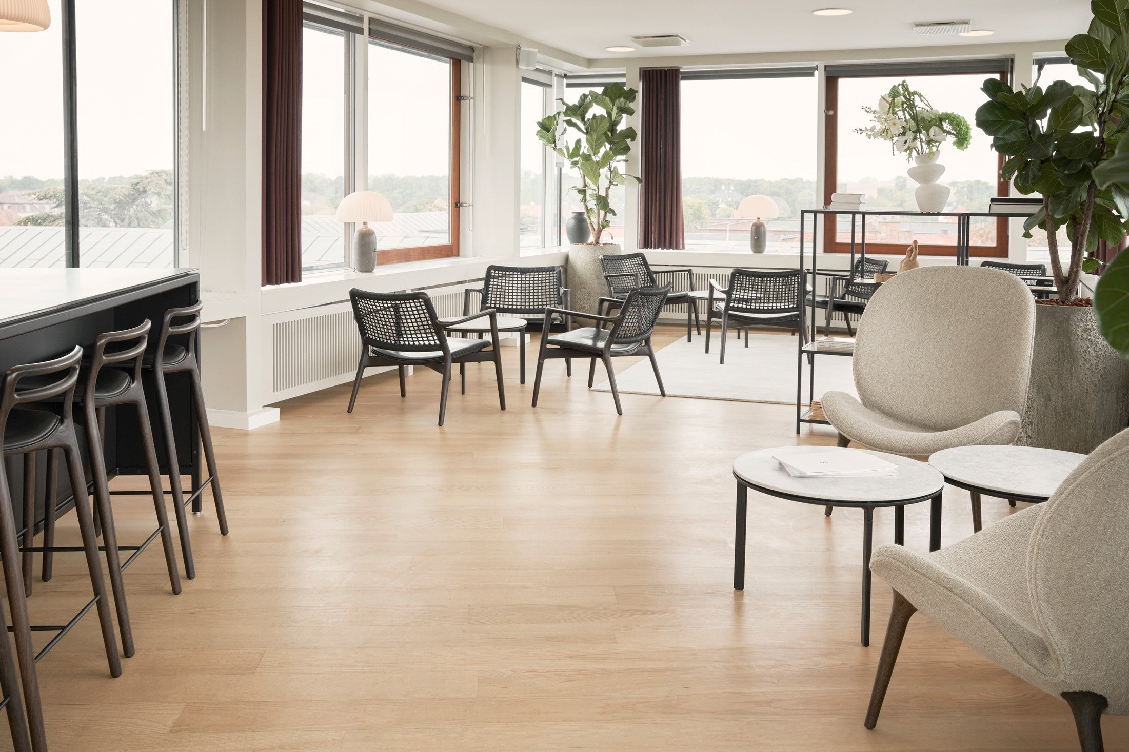 Lodge Armchair in Brown Sheepskin with Dark Oak Base