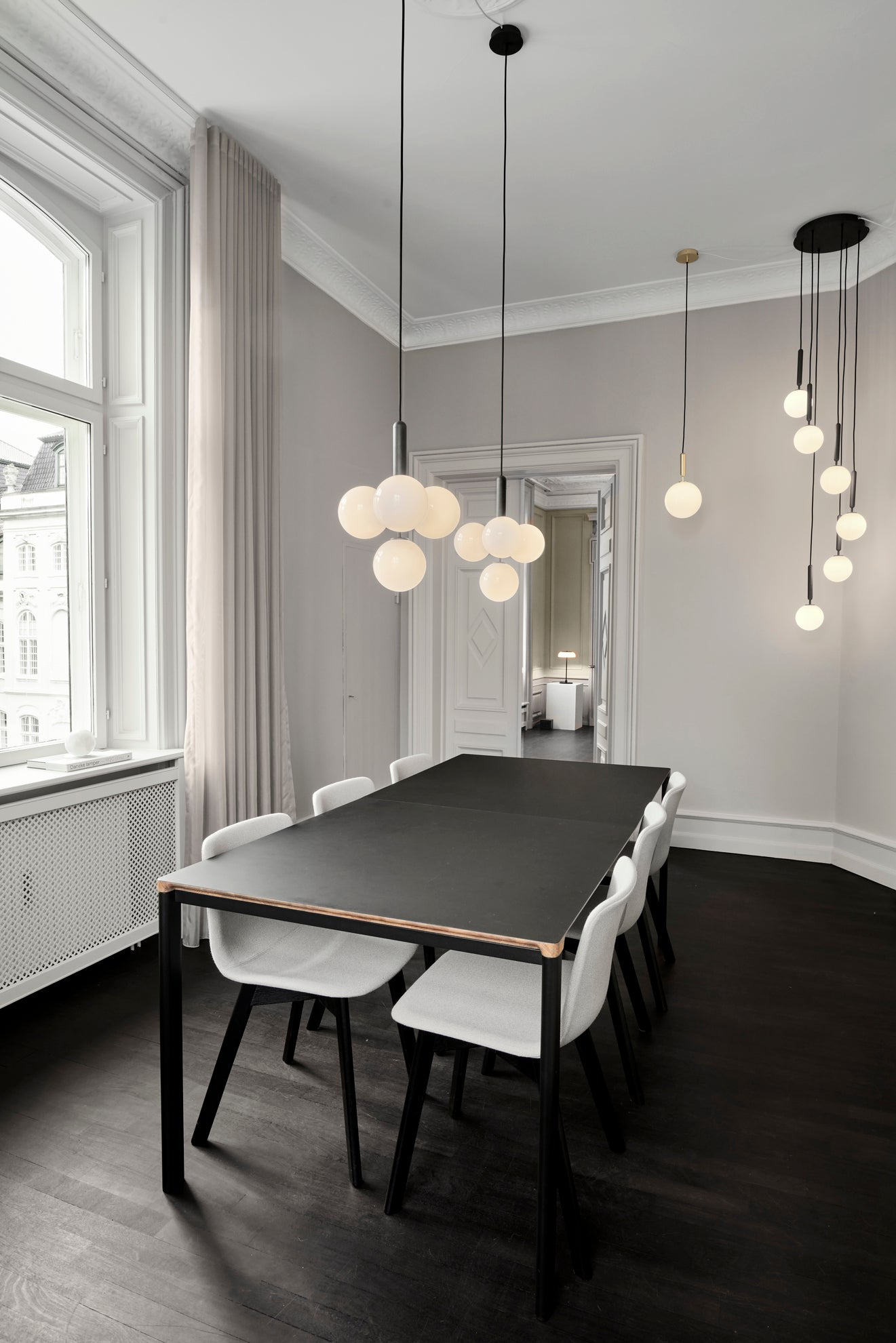 MIIRA 4 Pendant Lamp in Graphite with Opal Glass