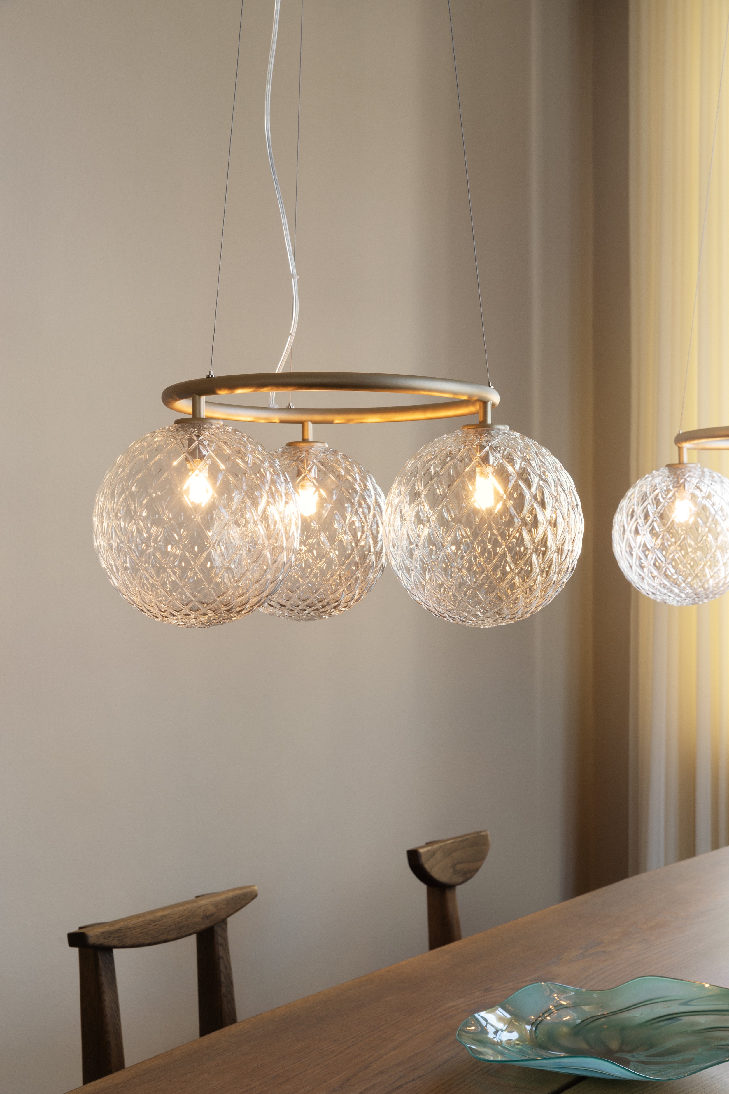 MIIRA 3 CIRCULAR Pendant Lamp in Brass with Transparent Glass