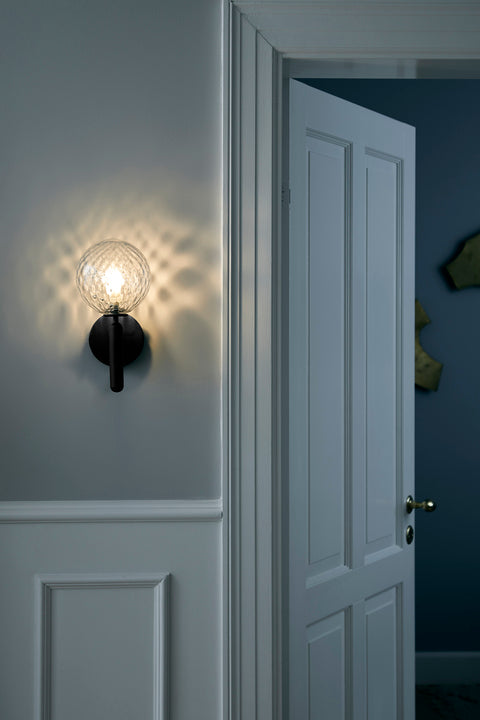 Lampa ścienna MIIRA grafitowy z transparentnym szkłem