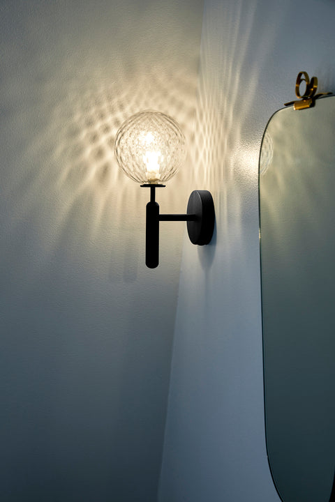 Wandleuchte MIIRA graphit mit transparentem Glas