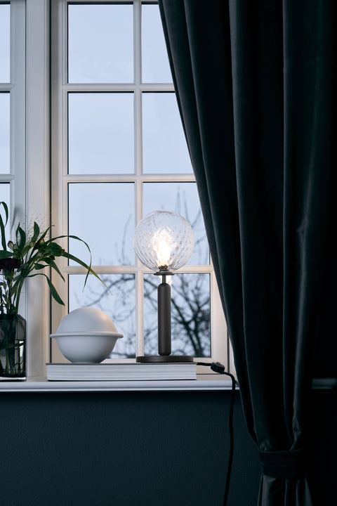 Tischlampe MIIRA grafit mit transparentem Glas