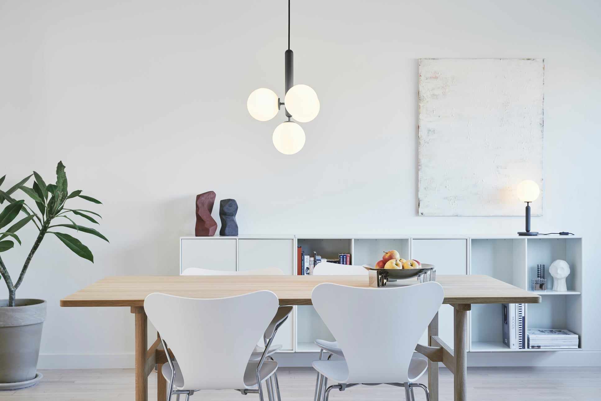 MIIRA 4 Pendant Lamp in Graphite with Opal Glass