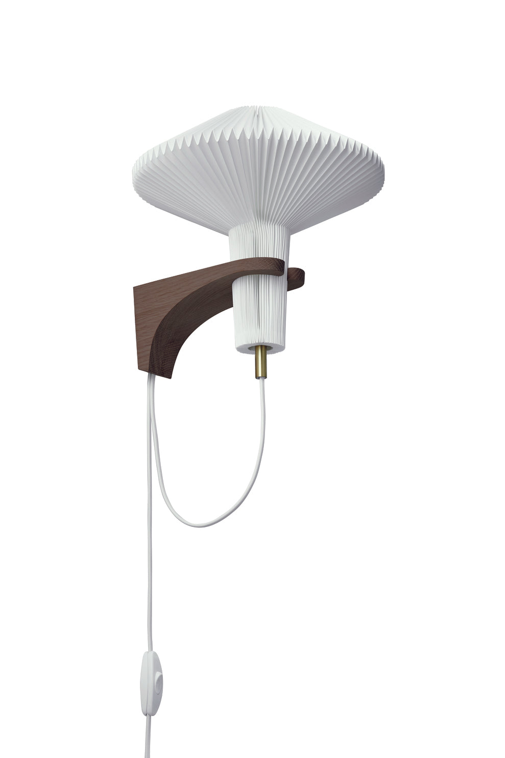 Lampa ścienna MODEL 204 MUSHROOM biały z ciemną dębową podstawą