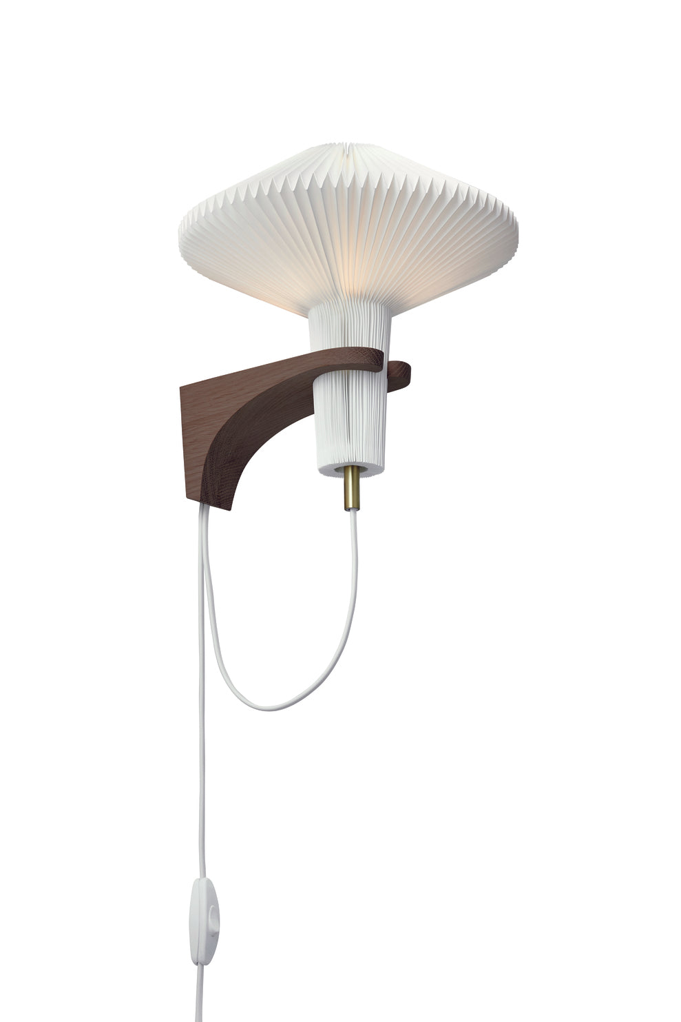 Lampa ścienna MODEL 204 MUSHROOM biały z ciemną dębową podstawą