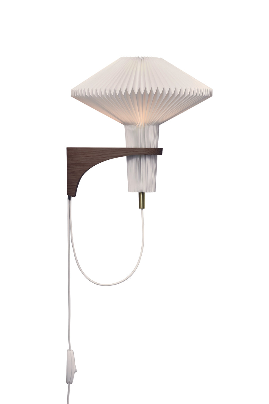 Lampa ścienna MODEL 204 MUSHROOM biały z ciemną dębową podstawą