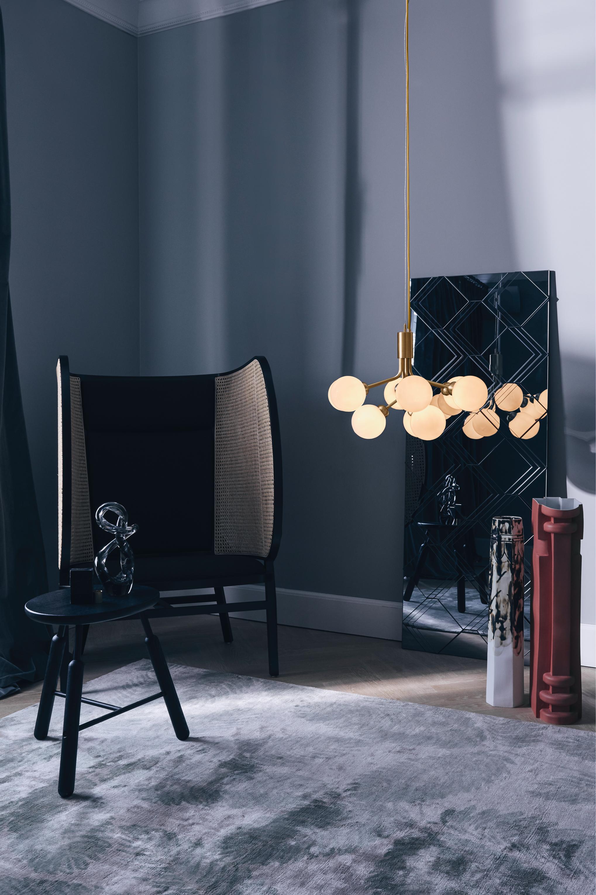 APIALES 9 Brass Pendant Lamp with Opal Glass [Antonina] [Amelia spr]