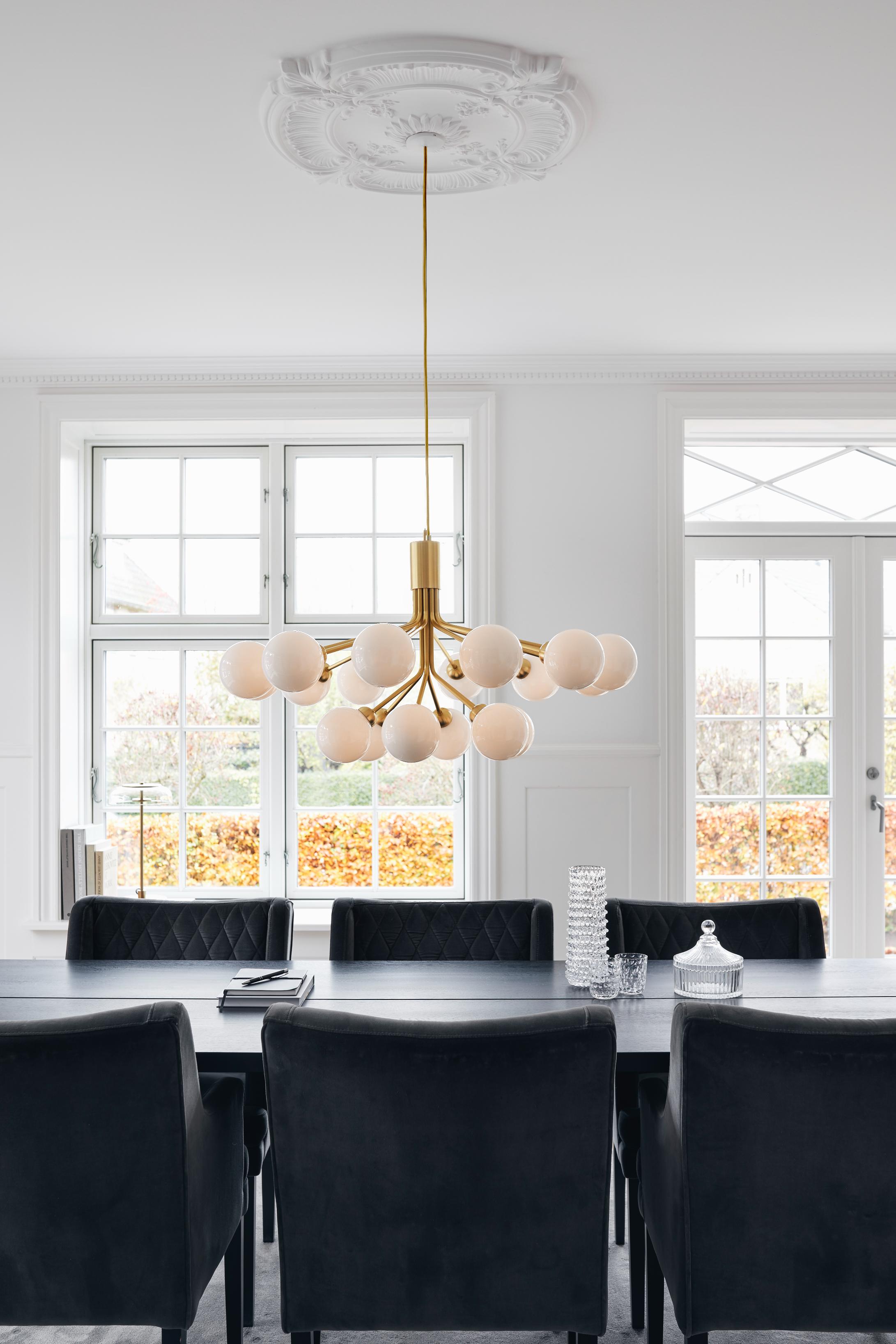 APIALES 18 Brass Chandelier with Opal Glass [Antonina] [Amelia spr]