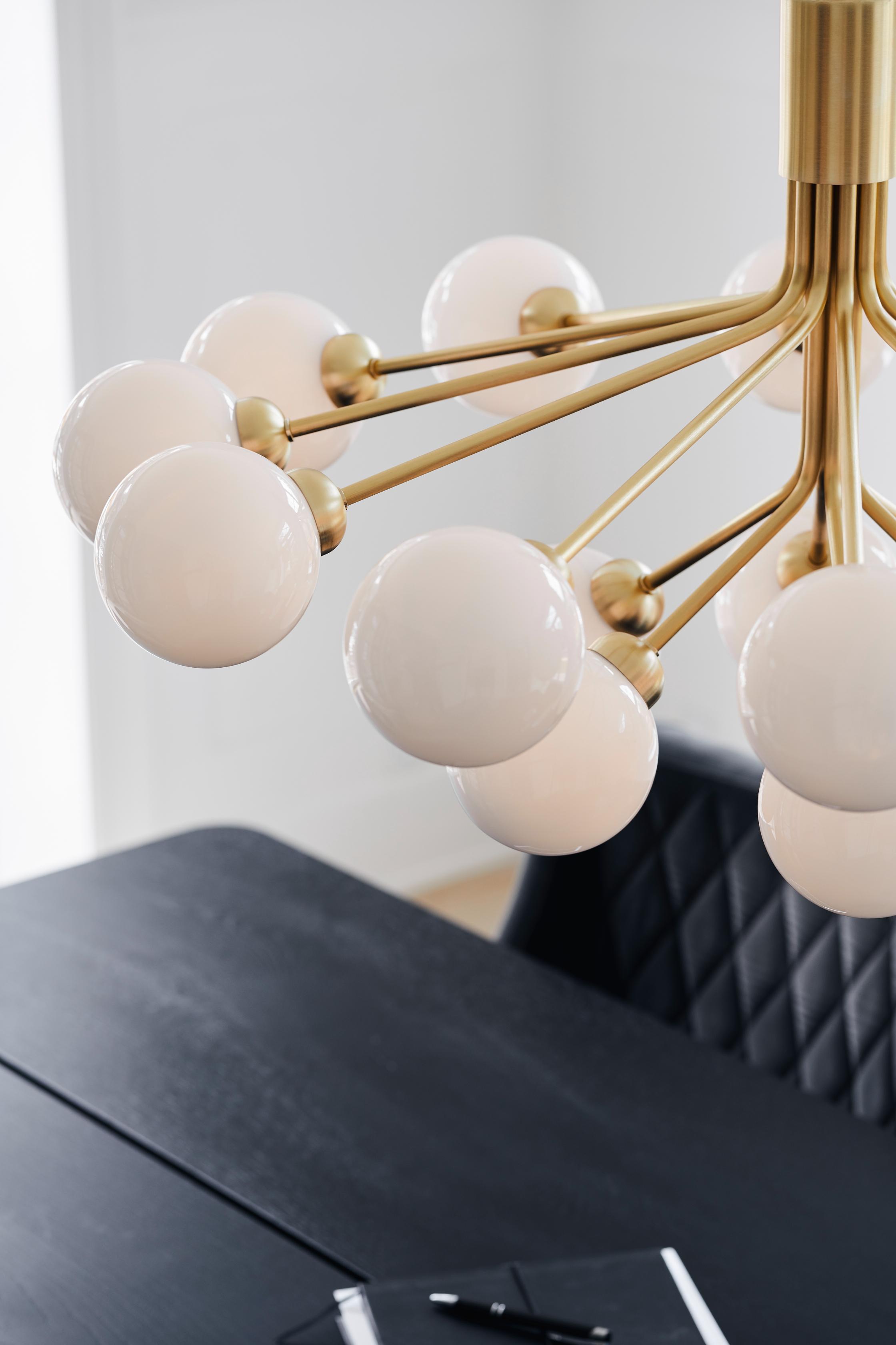 APIALES 18 Brass Chandelier with Opal Glass [Antonina] [Amelia spr]