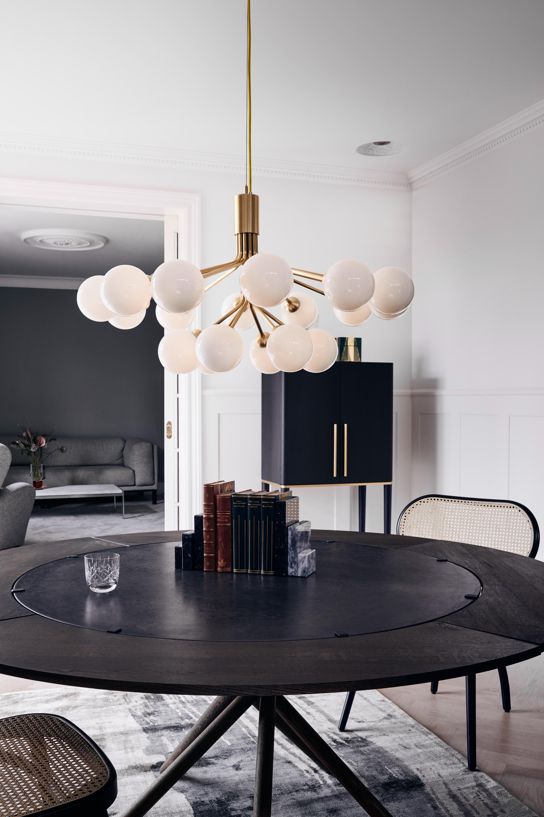 APIALES 18 Brass Chandelier with Opal Glass [Antonina] [Amelia spr]
