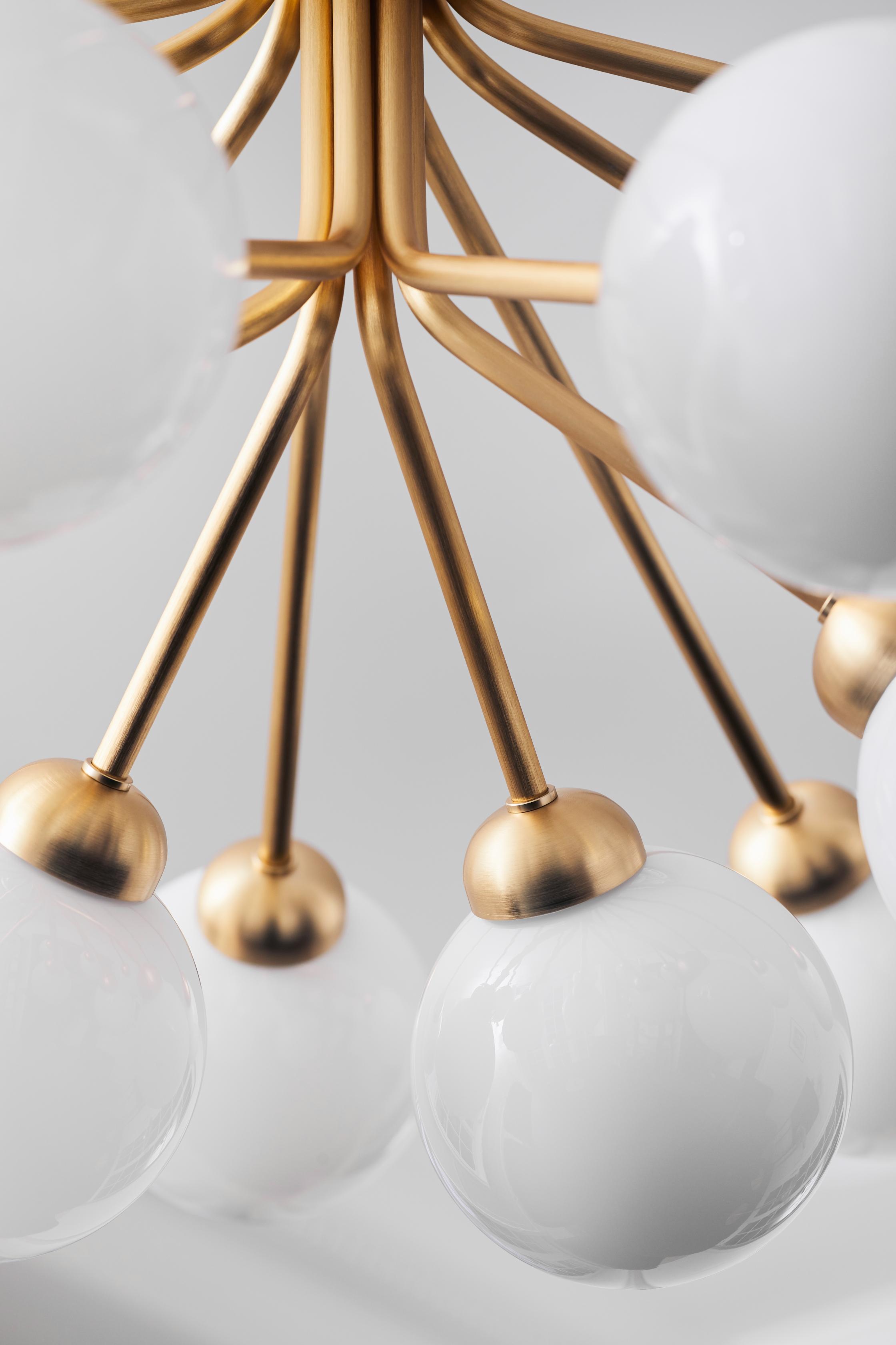 APIALES 18 Brass Chandelier with Opal Glass [Antonina] [Amelia spr]