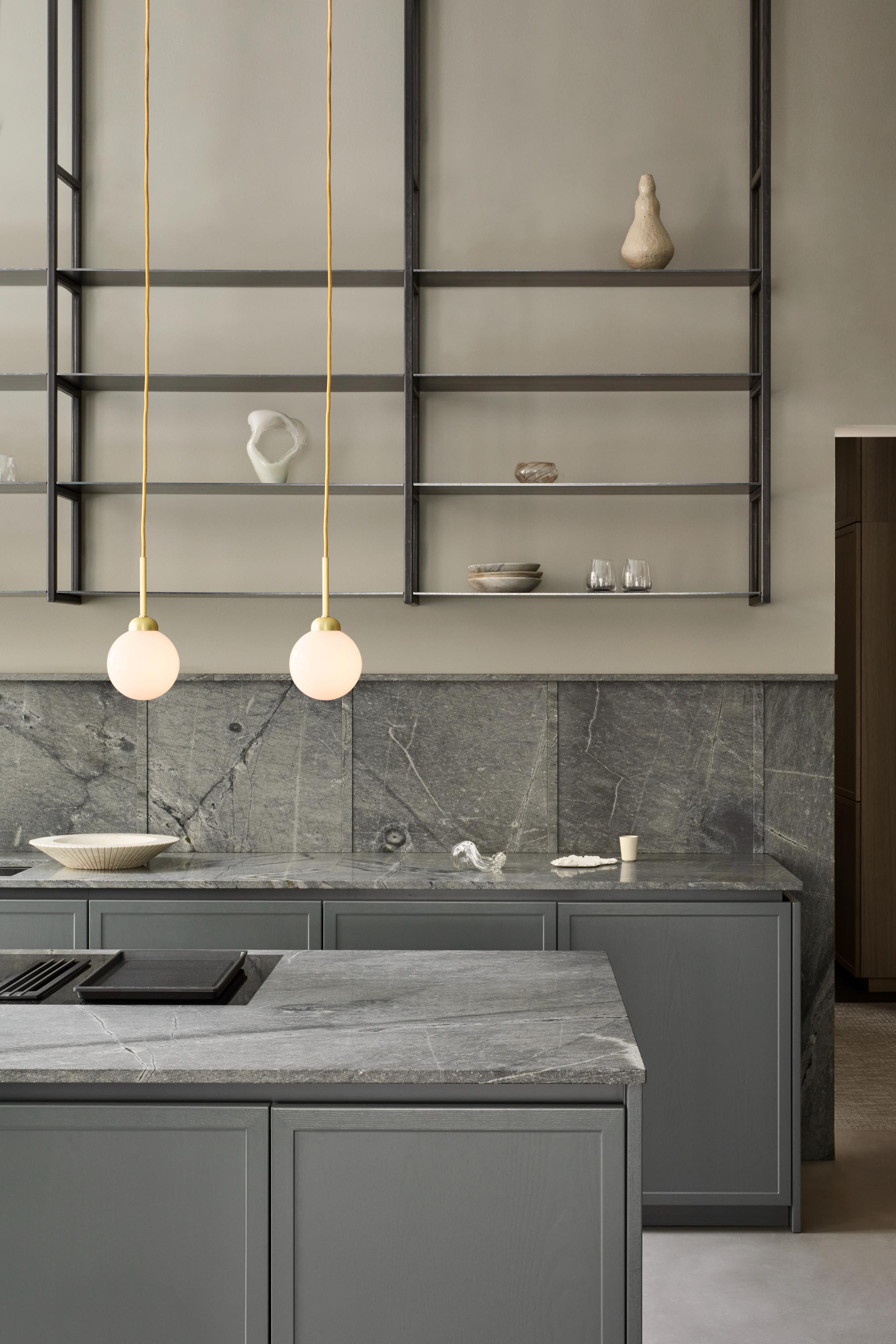 APIALES Pendant Lamp in Brass with Opal Glass [Antonina] [Amelia spr]