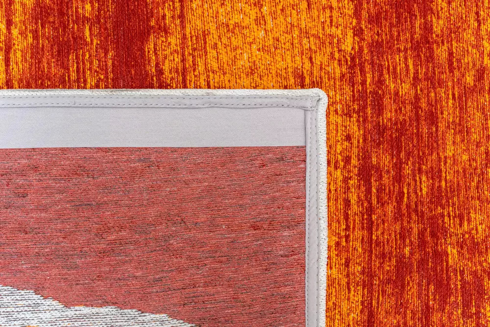 Teppich BRUSH beige mit orangefarbenen Akzenten