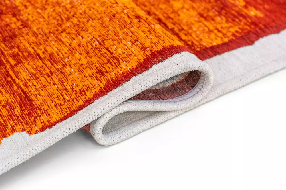 Teppich BRUSH beige mit orangefarbenen Akzenten