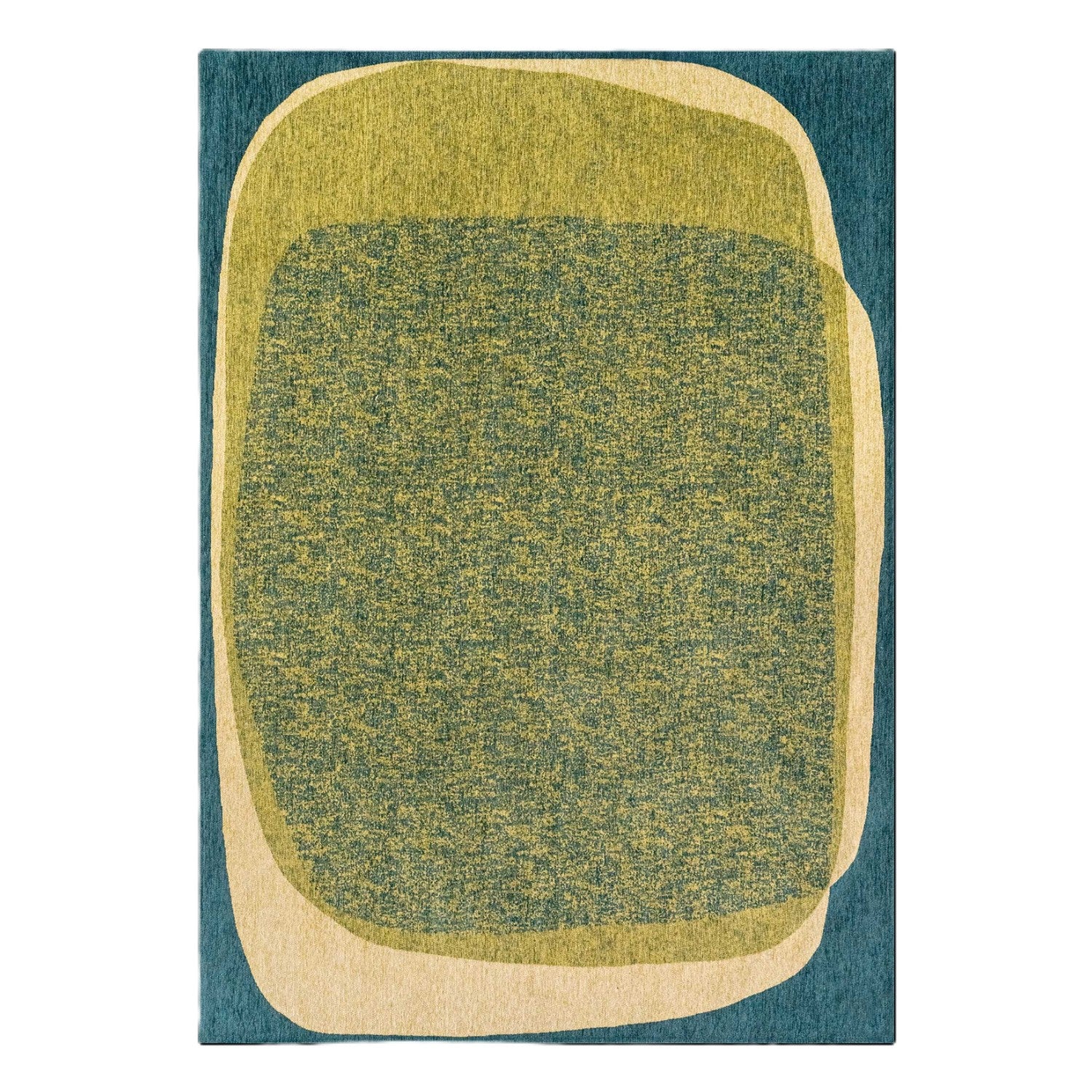 MARBLE Green Carpet with Blue and Beige