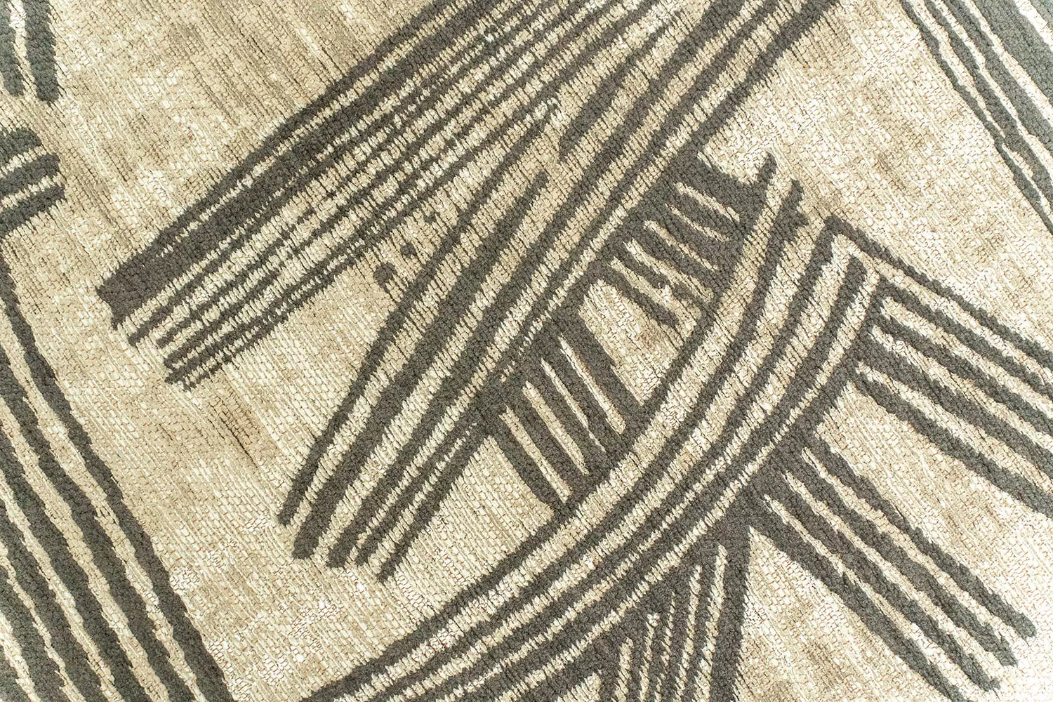 Runder Teppich KANJI beige mit Schwarz